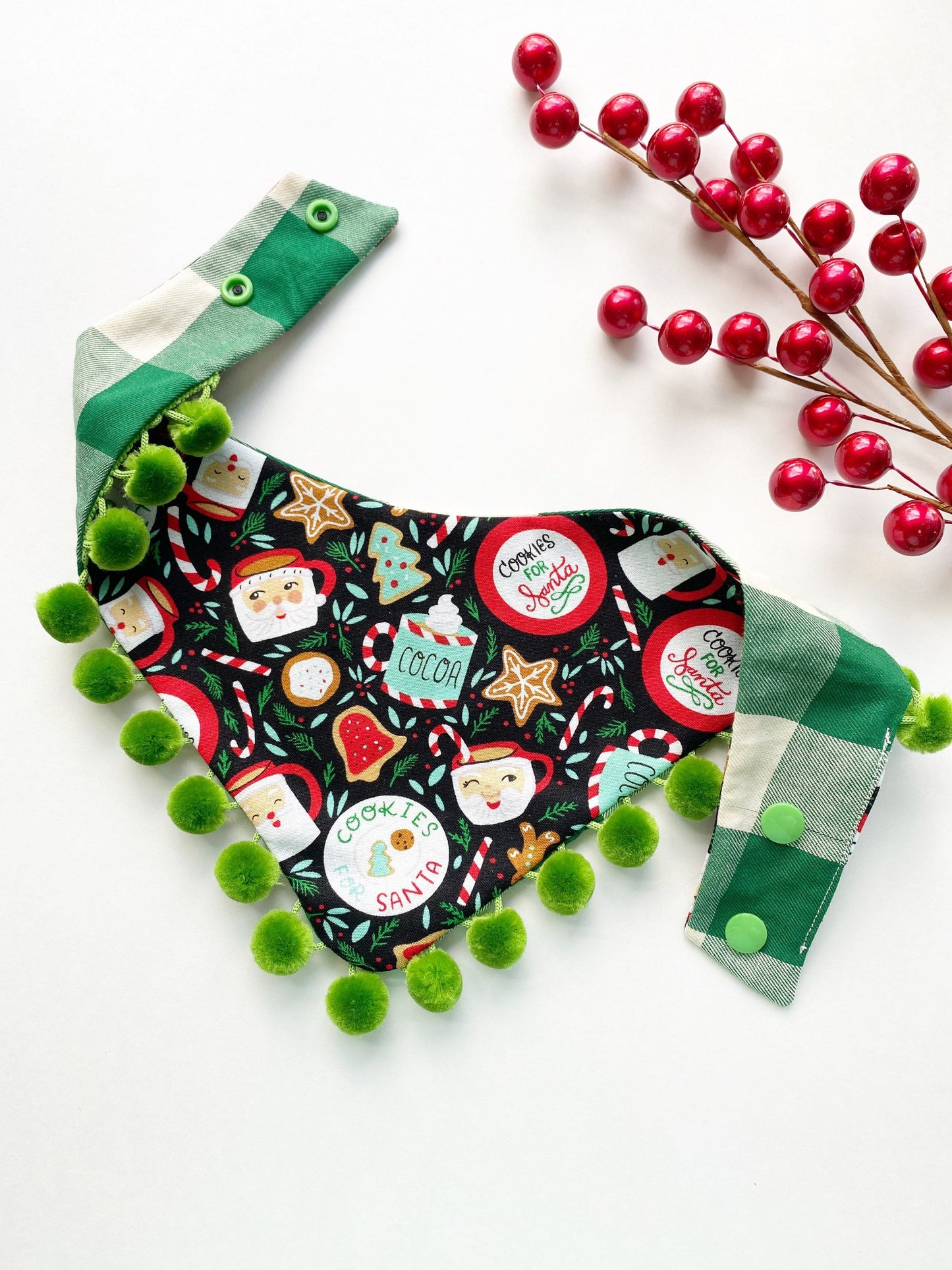 Christmas dog bandana, Cookies for Santa