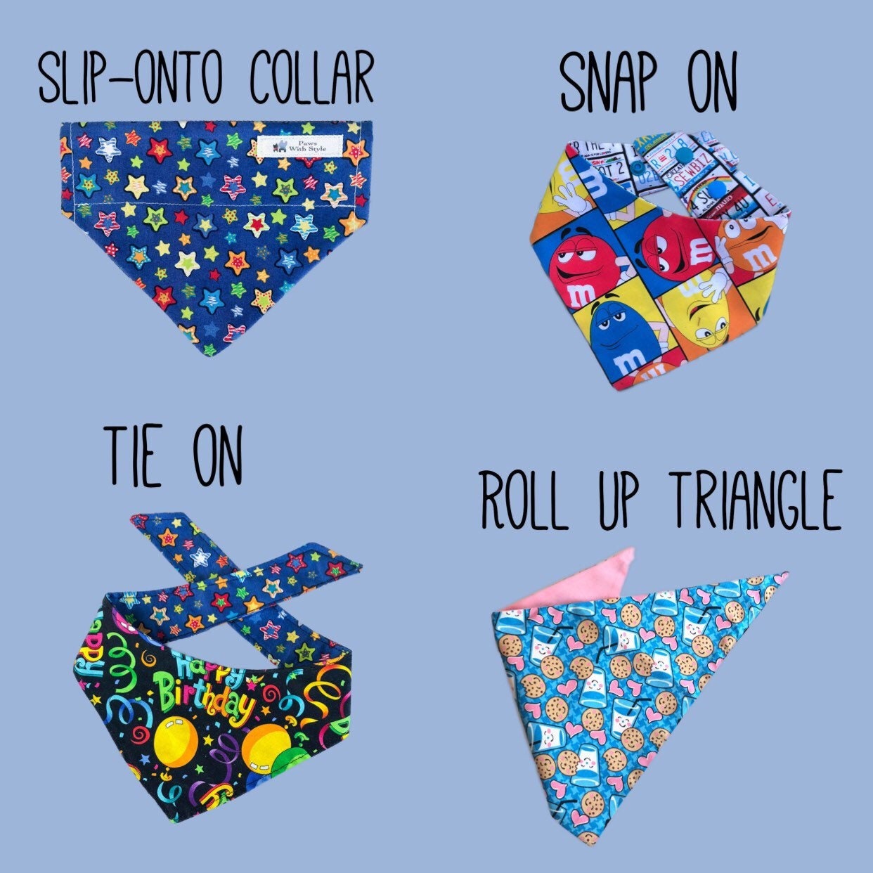 Christmas Dog Bandana, Black and White Check, Pet Scarf, snaps on bandana, tie on, reversible bandana, pompom bandana, pet bandana