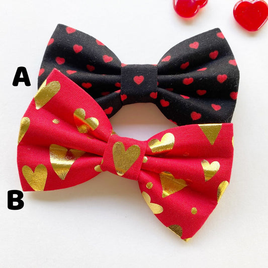 Valentines Dog Bowtie, Handmade Cotton Collar Bow Tie