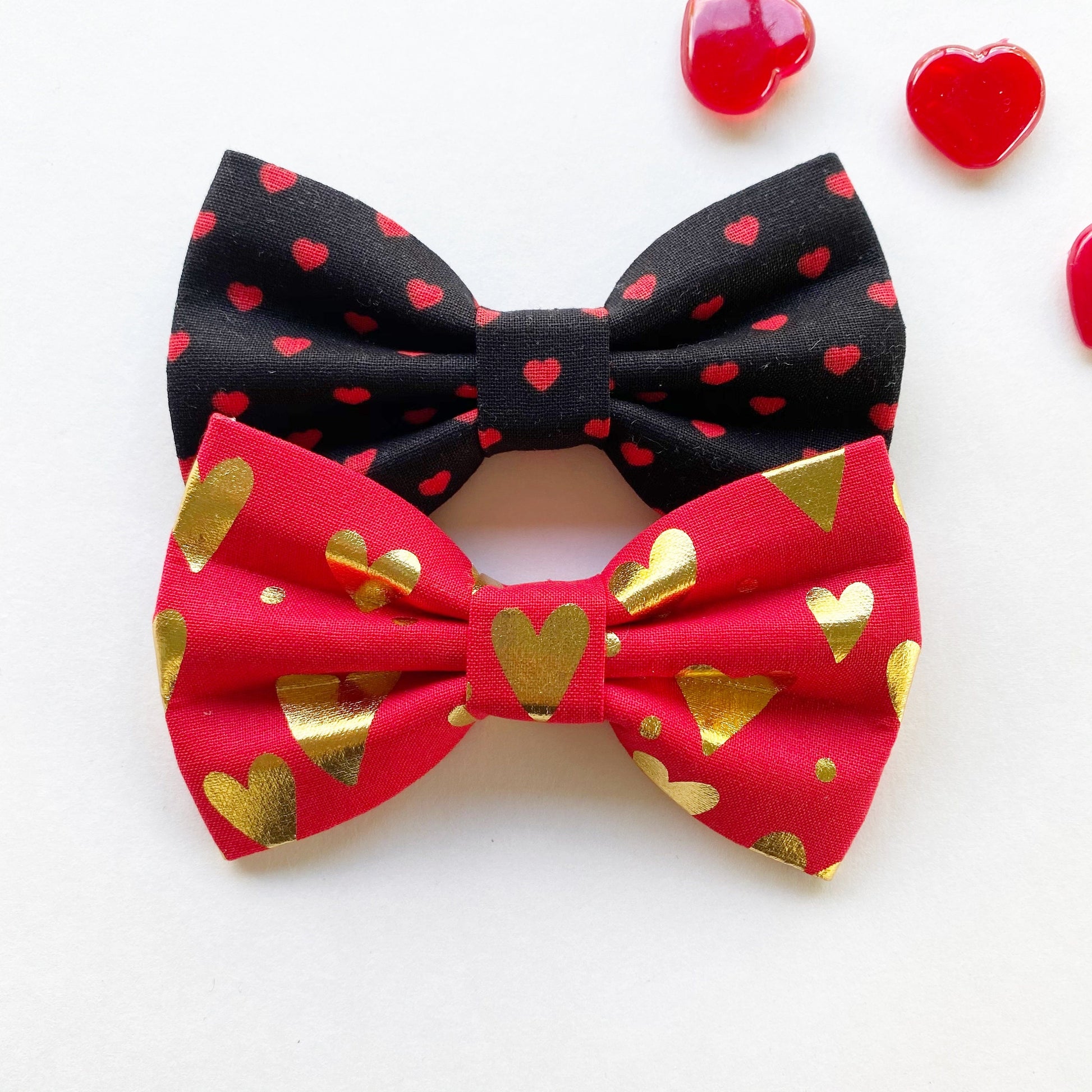 Valentines Dog Bowtie, Handmade Cotton Collar Bow Tie
