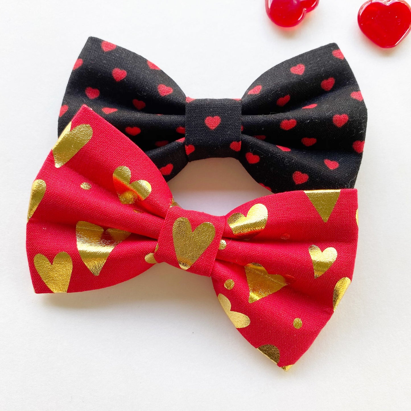 Valentines Dog Bowtie, Handmade Cotton Collar Bow Tie