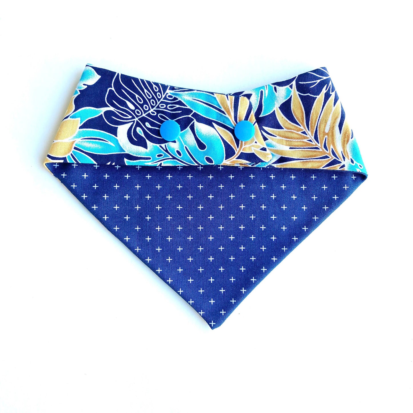 Blue Plant Leaf Dog Bandana
