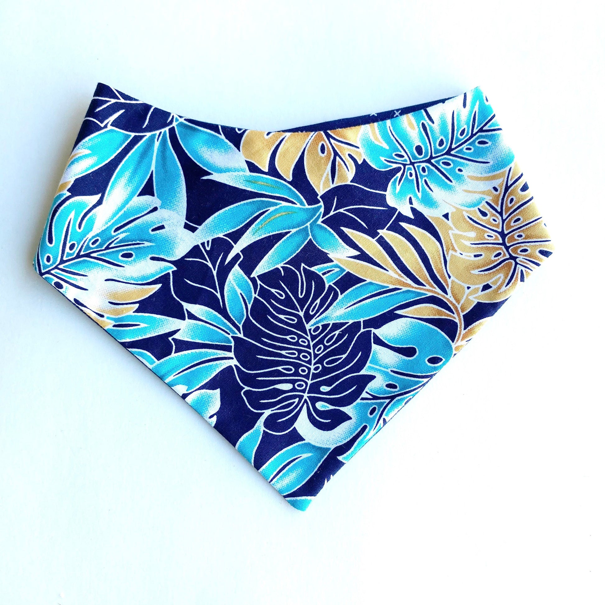 Blue Plant Leaf Dog Bandana