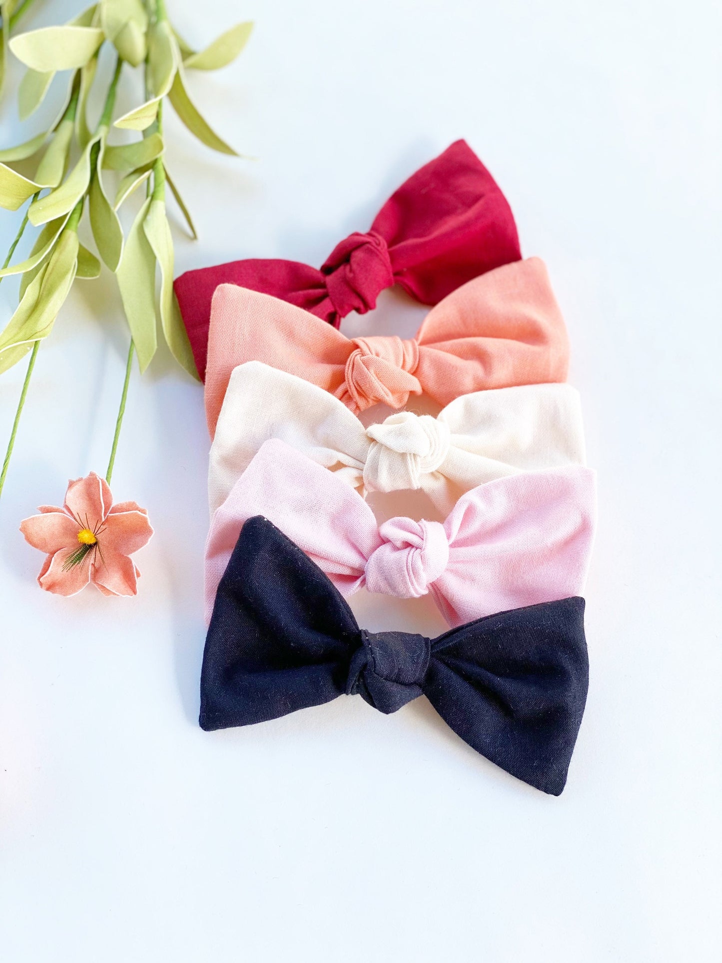 Dog hair bow Red Peach Cream Pink Black