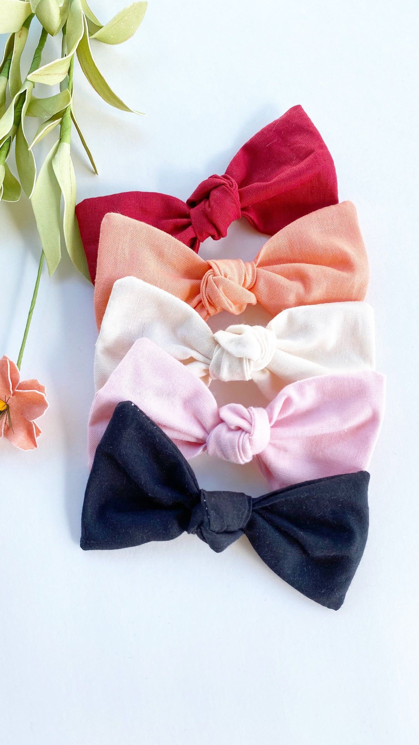 Dog hair bow Red Peach Cream Pink Black