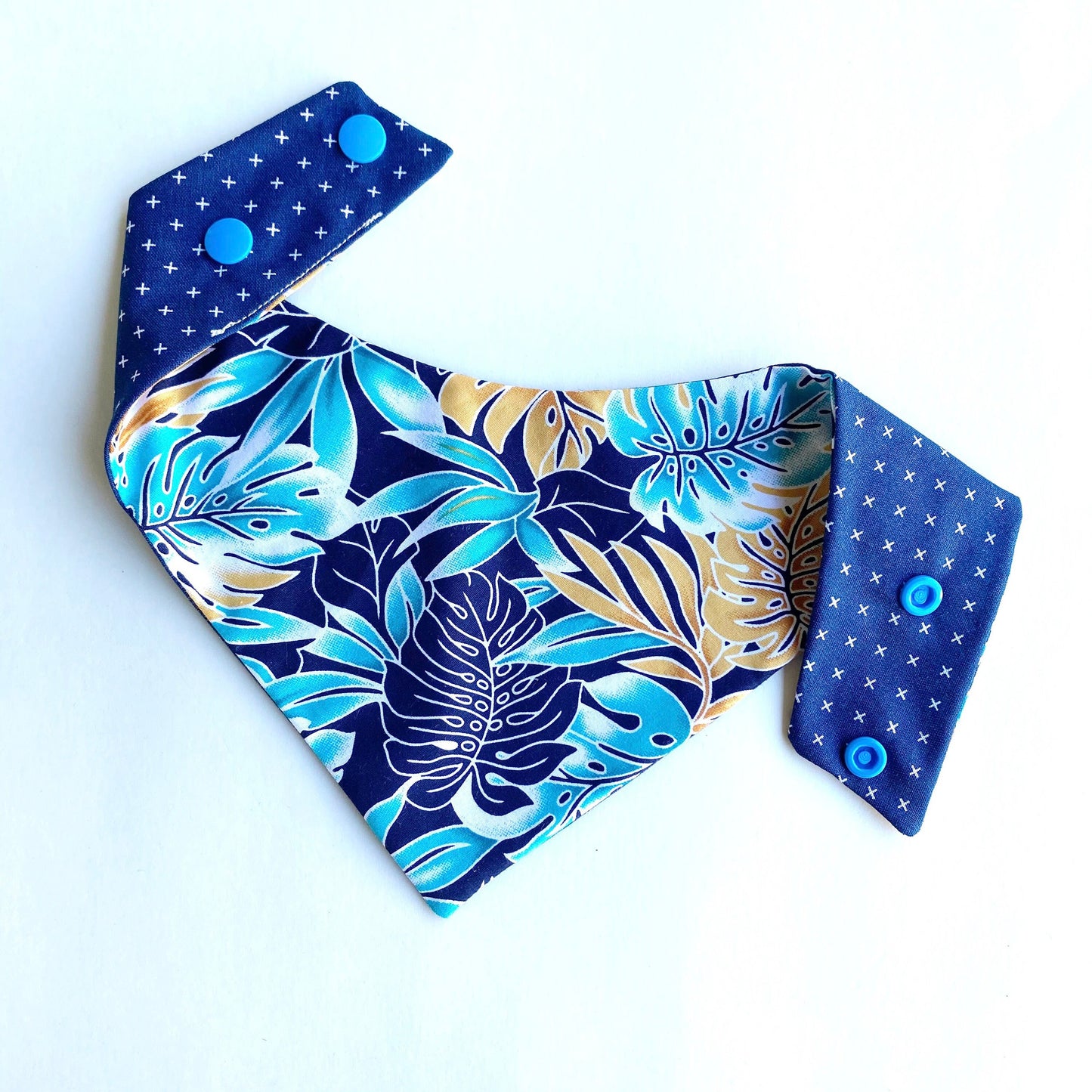 Blue Plant Leaf Dog Bandana