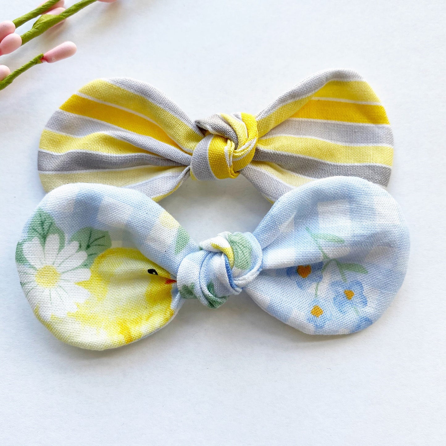 New! Easter Dog hair bow, Yellow stripe bow,Blue plaid bow, girl dog bow, hair clip for dogs, alligator clip, french barrette,