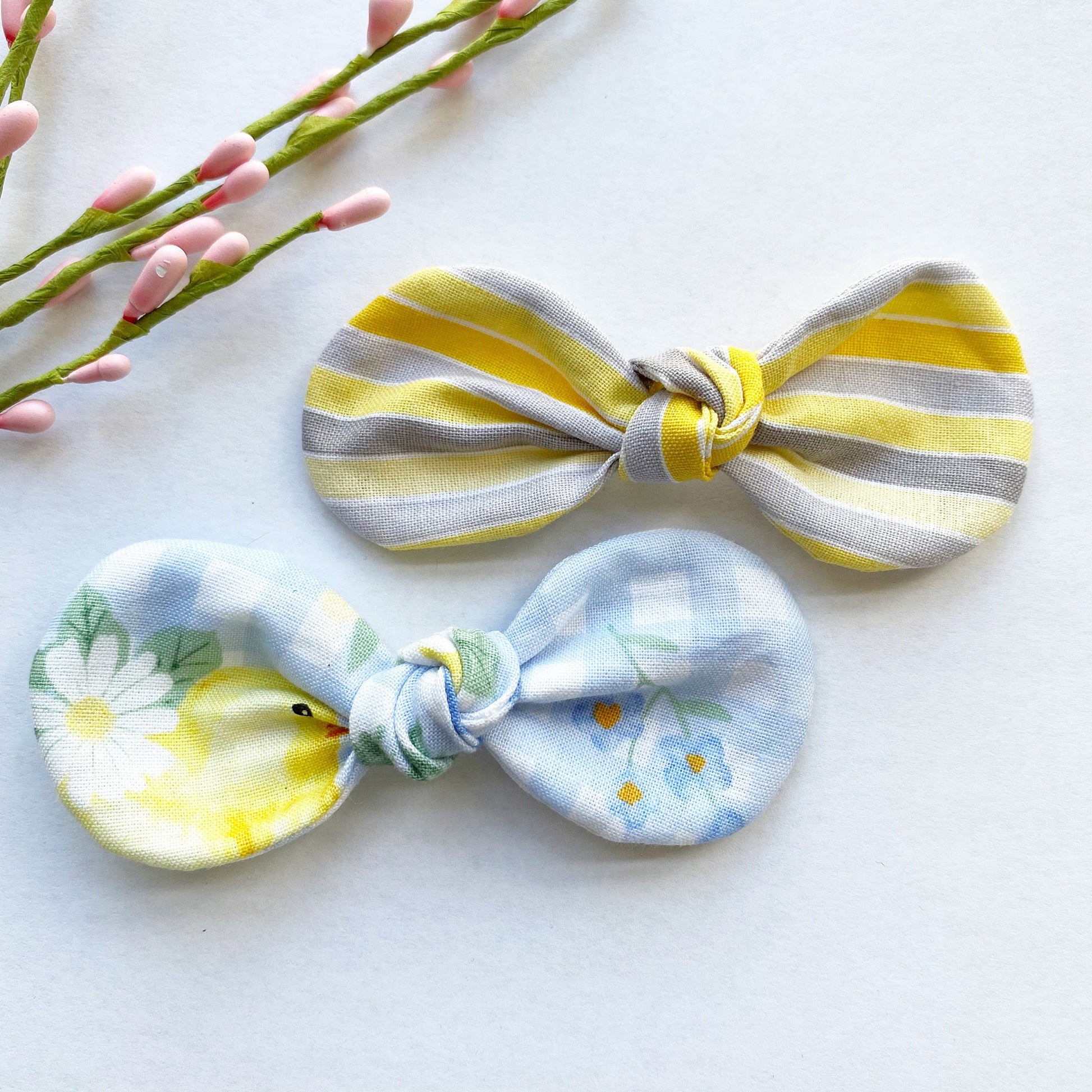 New! Easter Dog hair bow, Yellow stripe bow,Blue plaid bow, girl dog bow, hair clip for dogs, alligator clip, french barrette,