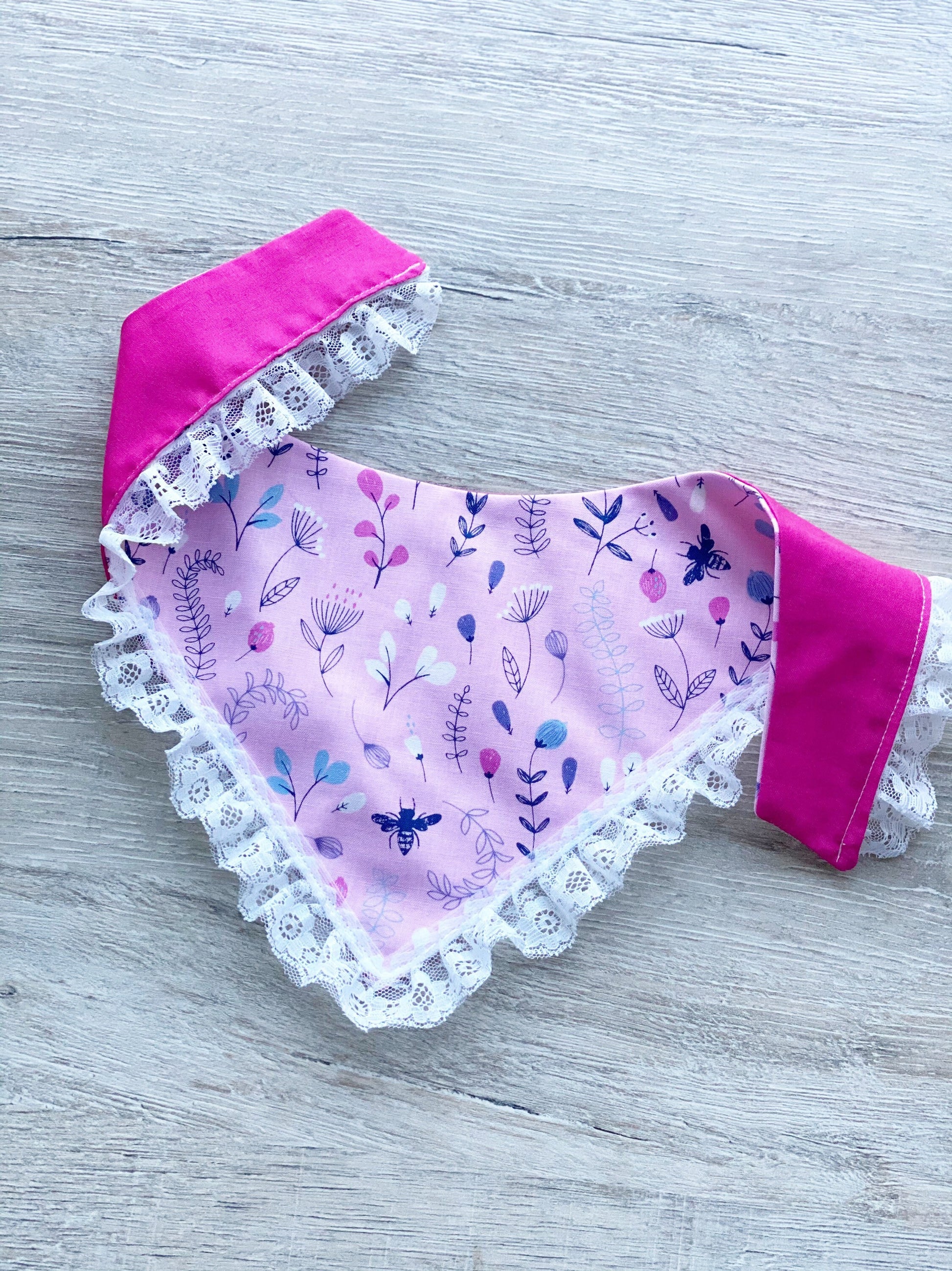 Pink Floral Dog Bandana