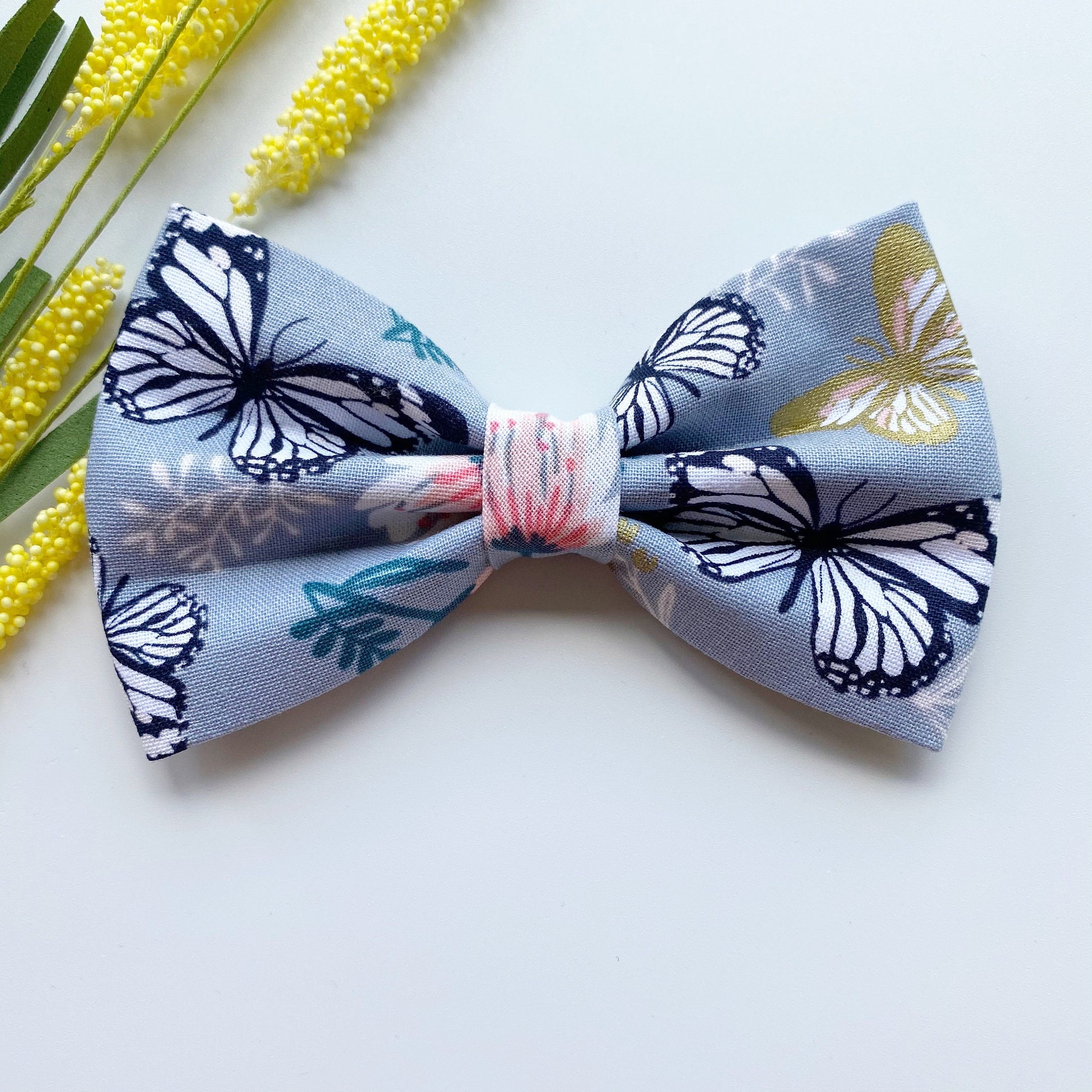 Butterfly Dog Bowtie, Spring Garden Pet Collar Accessory