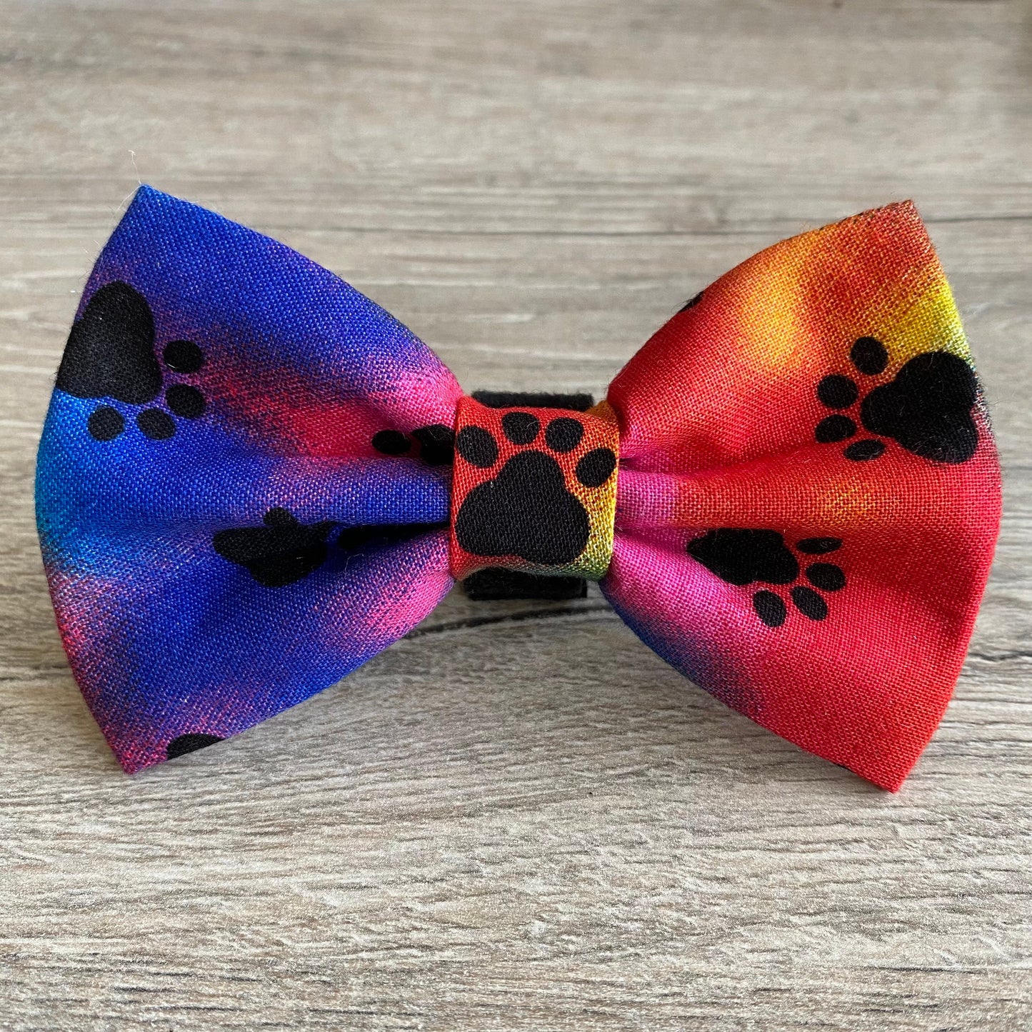 Tie-dye Pawprint Dog Bowtie