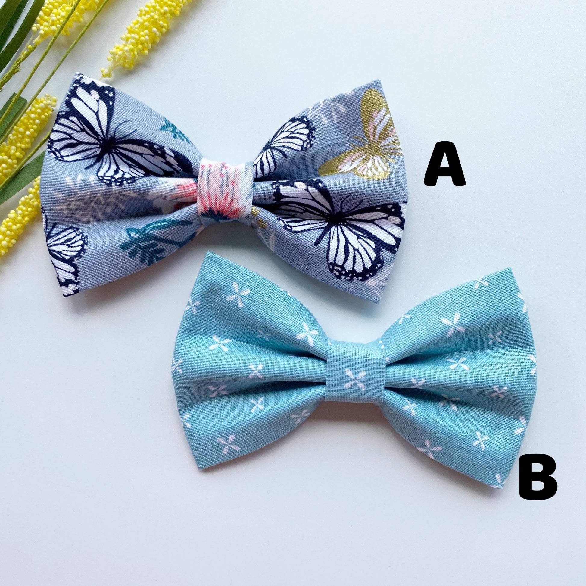 Butterfly Dog Bowtie, Spring Garden Pet Collar Accessory