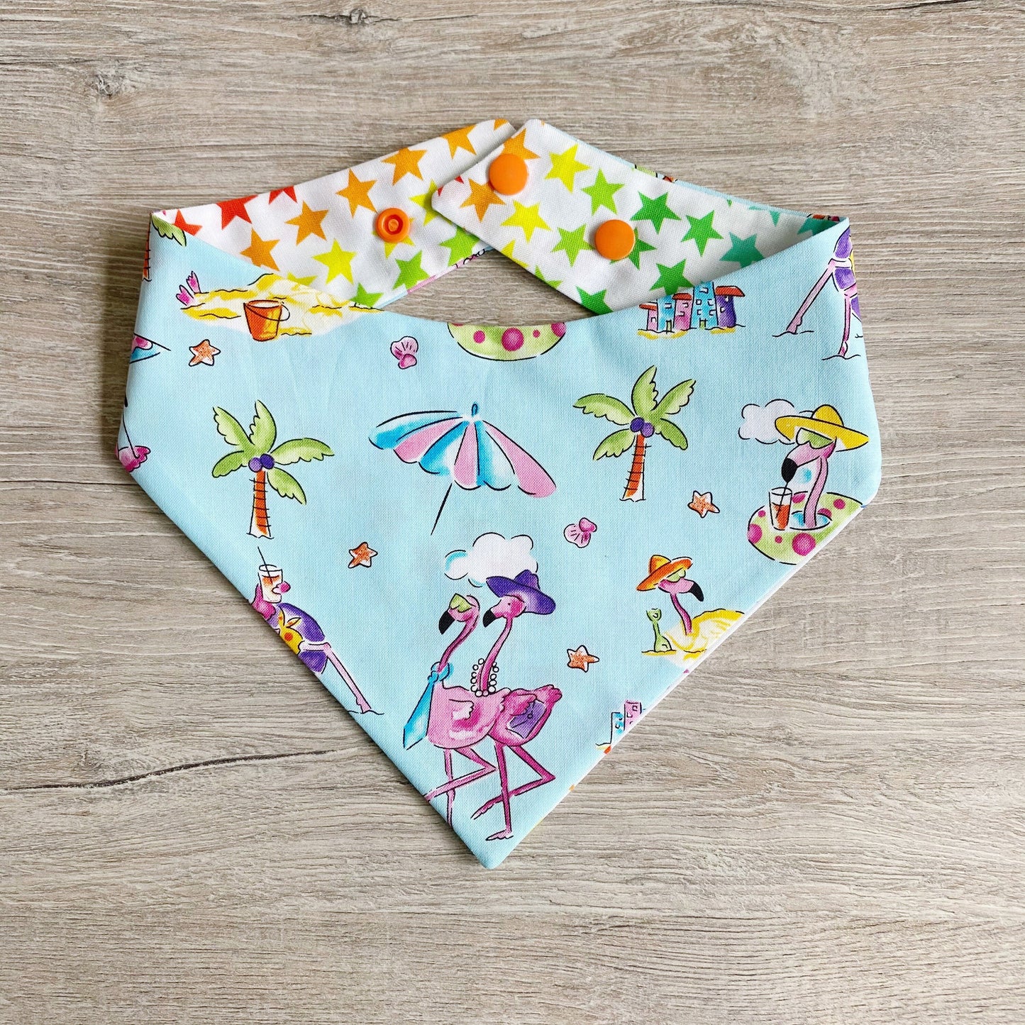 Beach Day and Rainbow Stars Dog Bandana