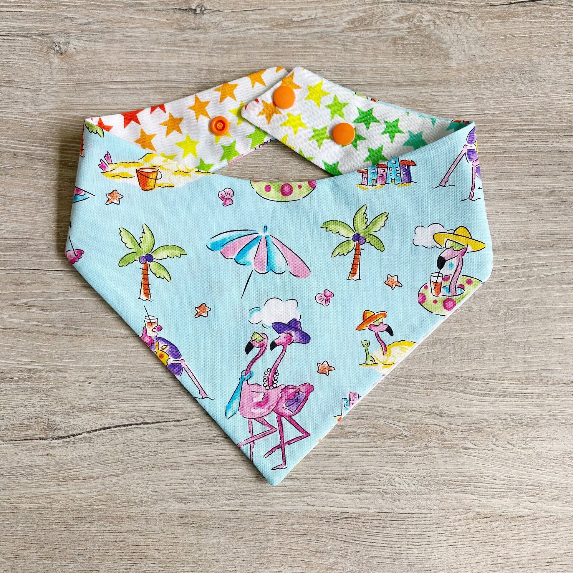 Beach Day and Rainbow Stars Dog Bandana