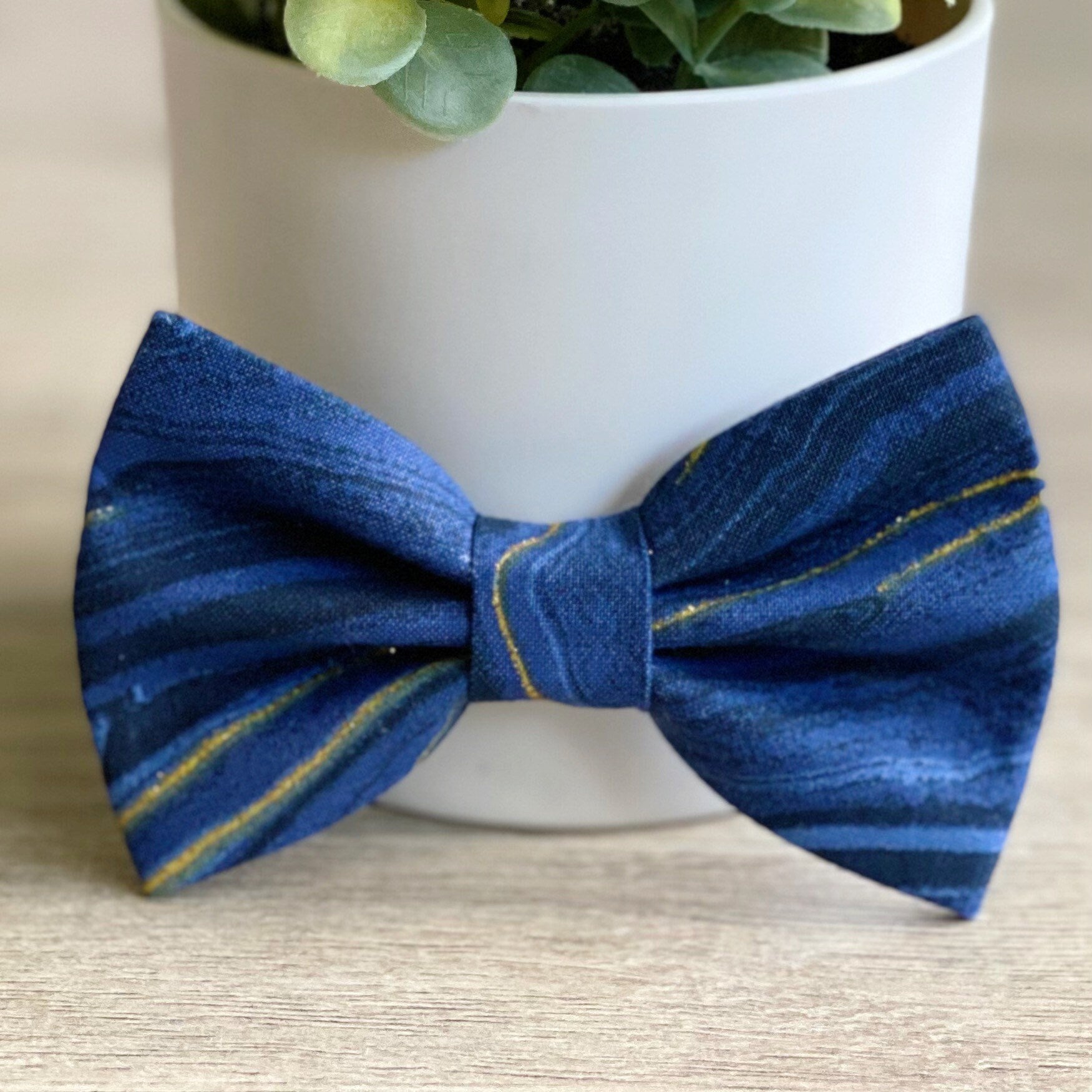 New! Blue gold metallic Dog Bowtie, pet accessories, bow ties, spring dog accessories, dog collar, pet bow tie