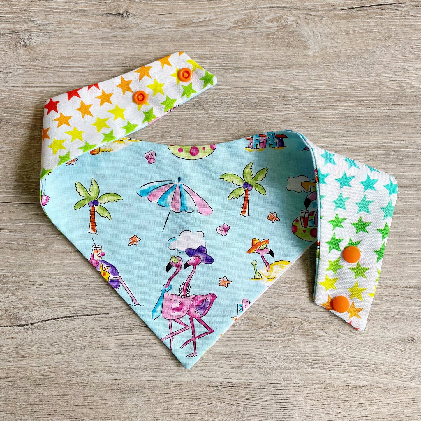 Beach Day and Rainbow Stars Dog Bandana