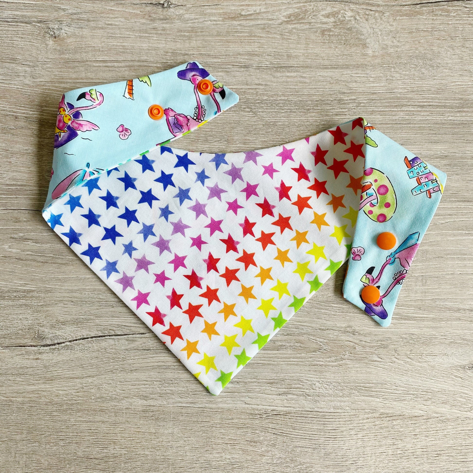 Beach Day and Rainbow Stars Dog Bandana