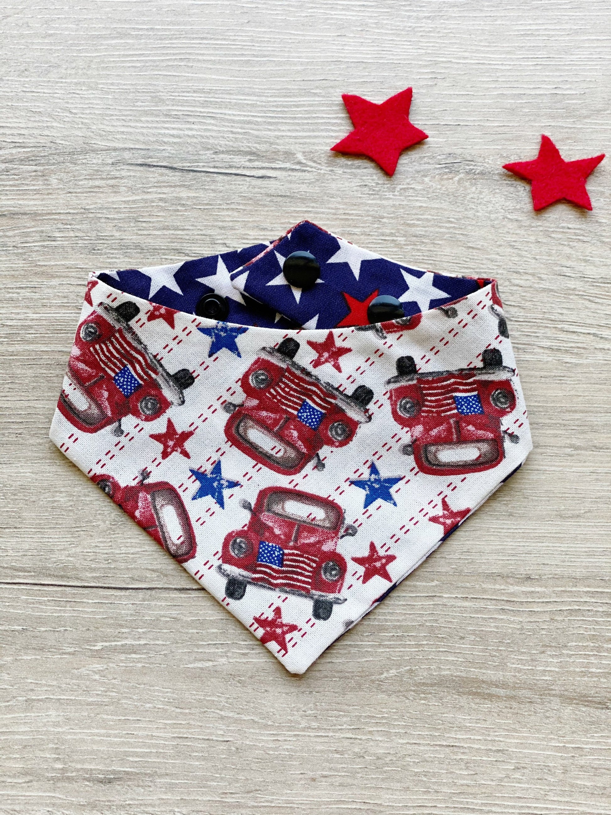 4th of July Dog bandana Patriot red truck