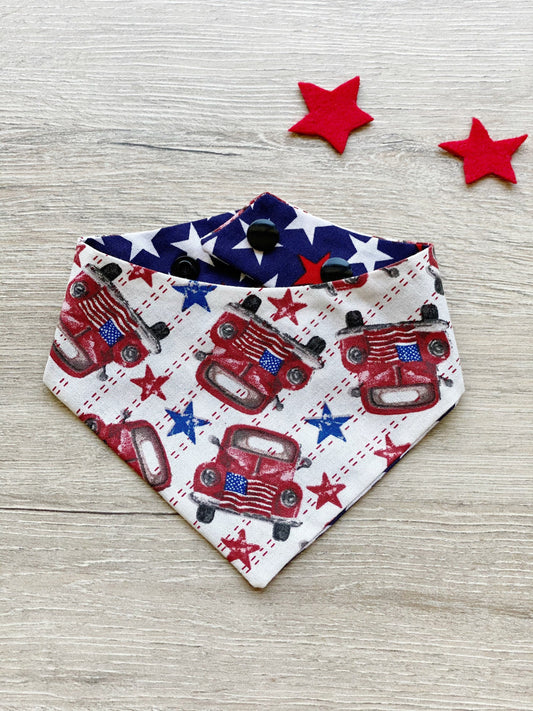 4th of July Dog bandana Patriot red truck