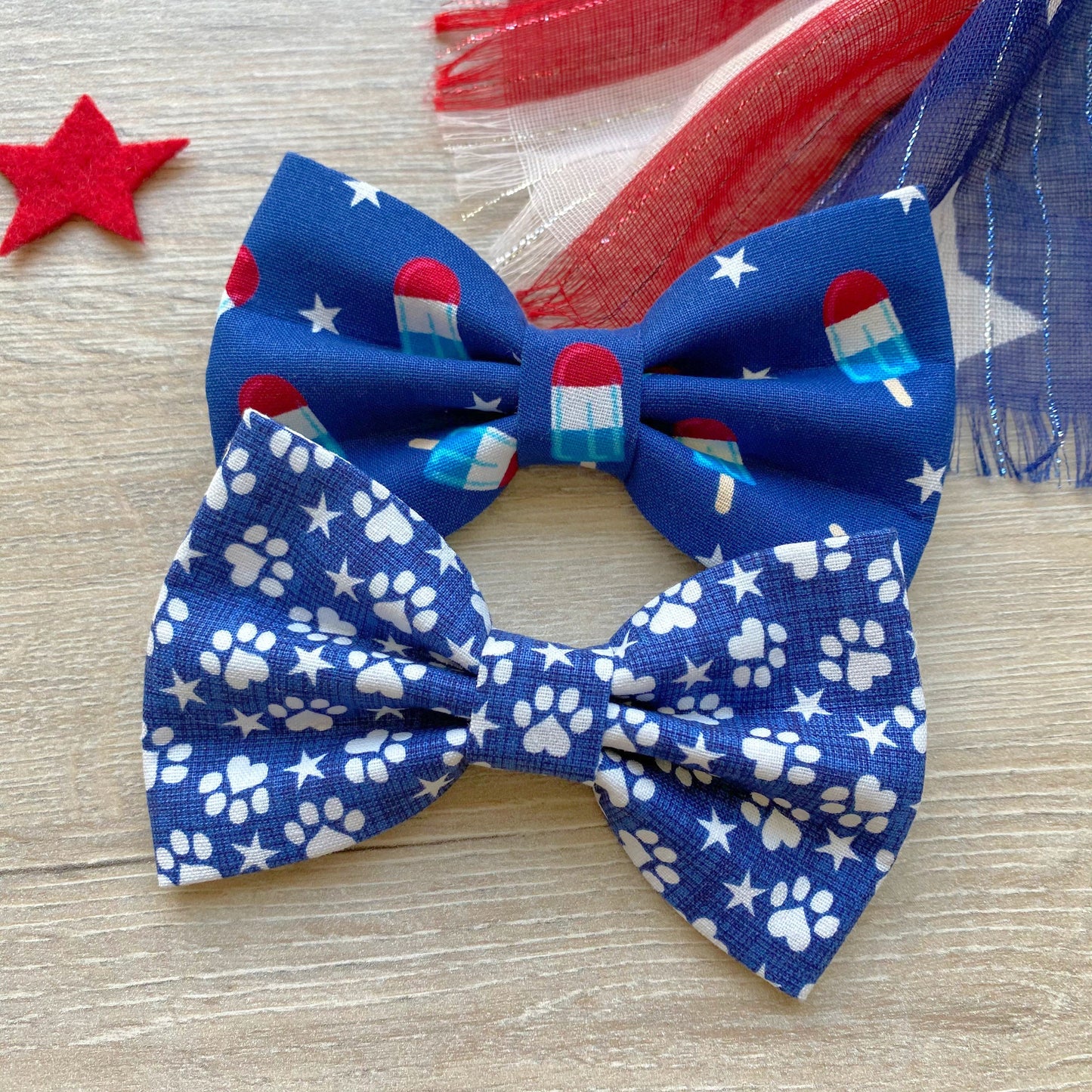 4th of July Dog Bowtie Popsicles & paws