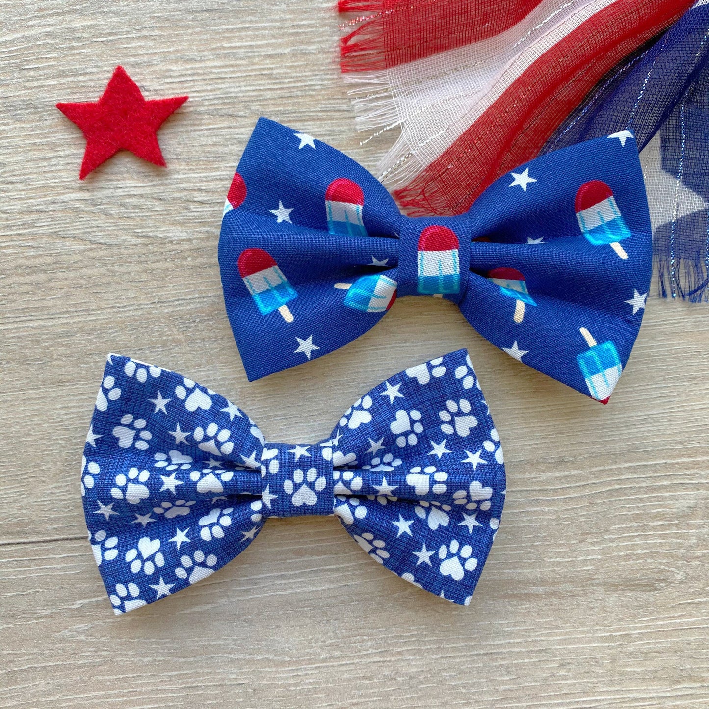 4th of July Dog Bowtie Popsicles & paws