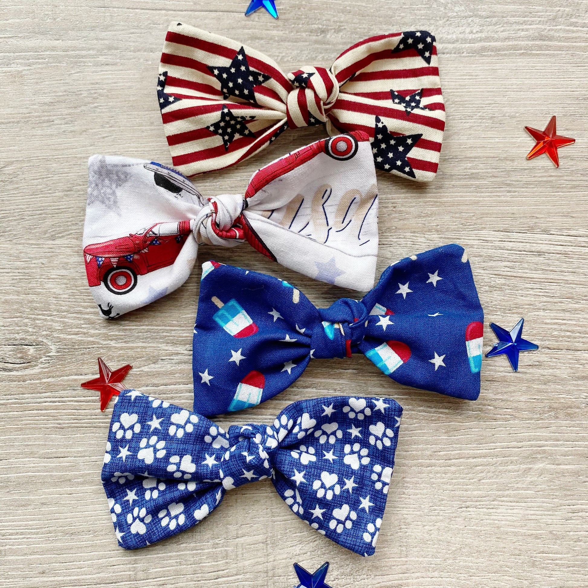 4th of July Dog Bow, Patriotic Hair Clip, Pet Accessories