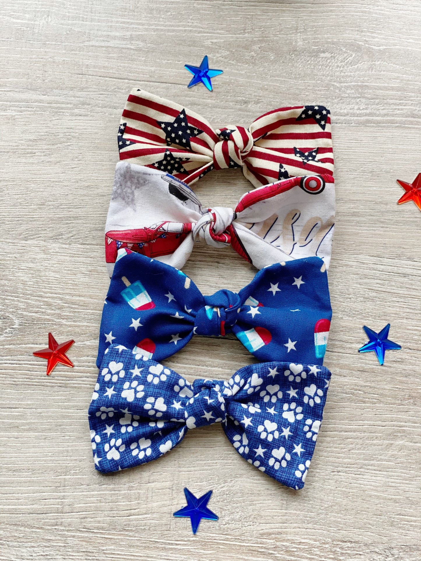4th of July Dog Bow, Patriotic Hair Clip, Pet Accessories