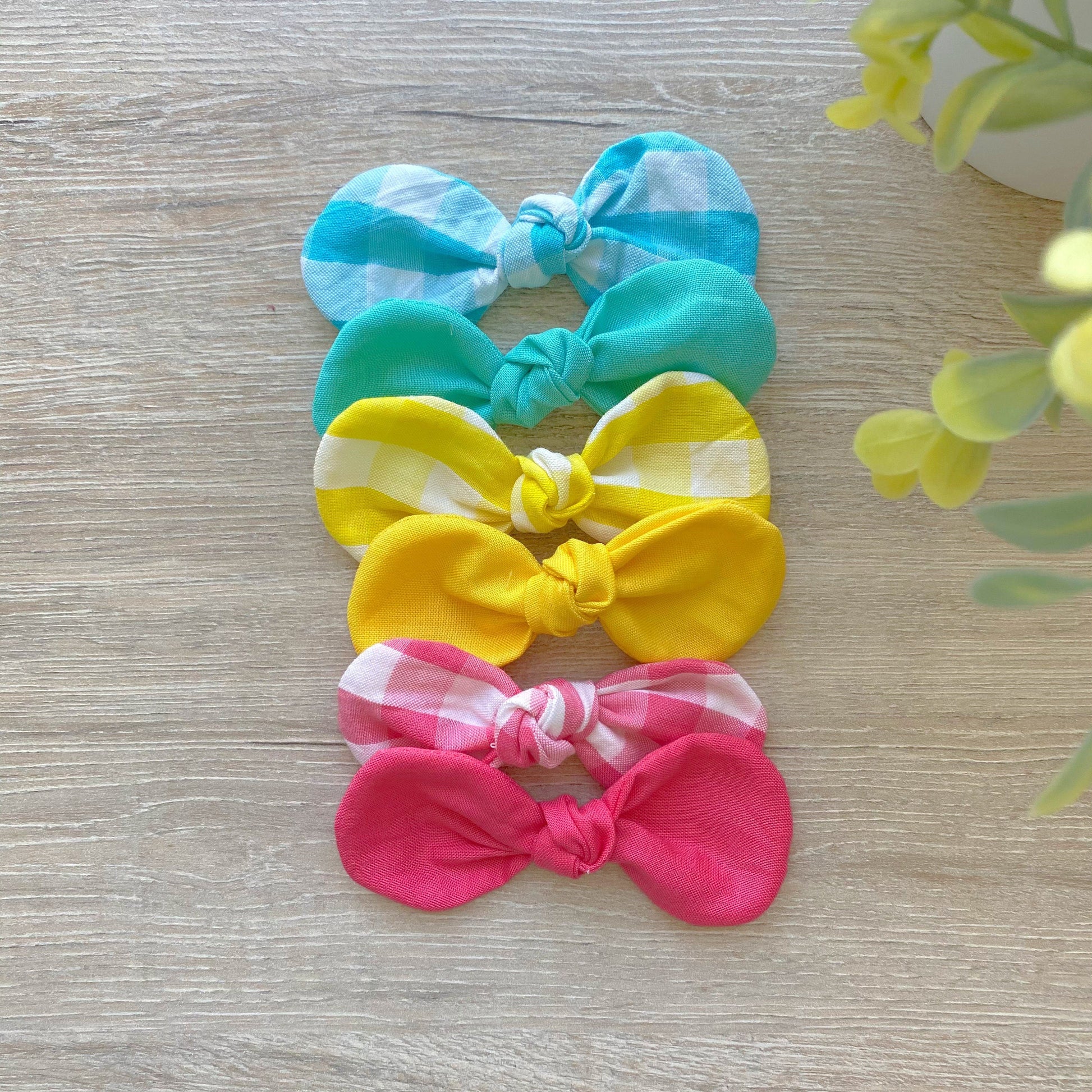 Gingham Dog Bow, Cotton Hair Clip, Girl Dog Accessories