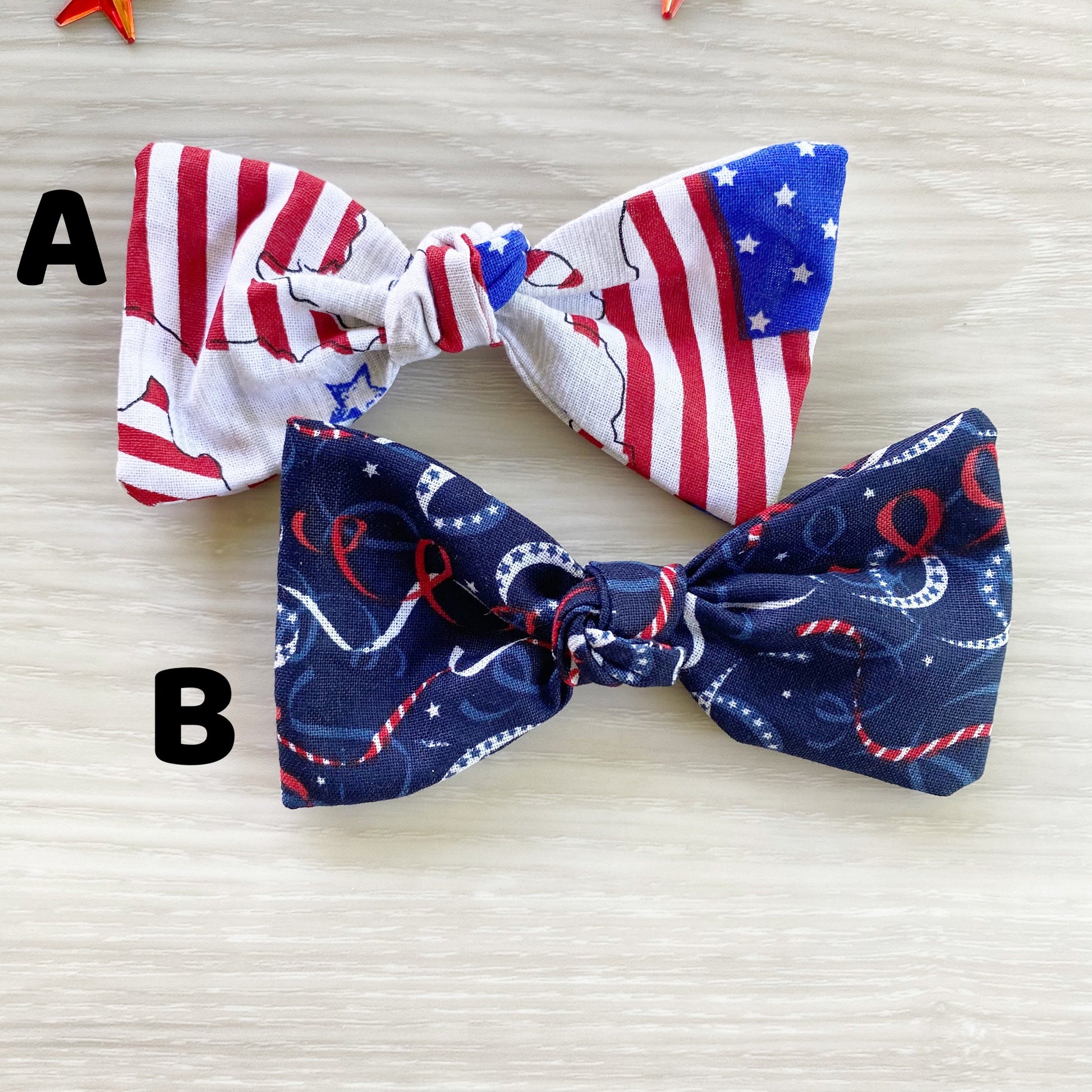 4th of July Dog Bow, Patriotic Hair Clip, Stars & Stripes