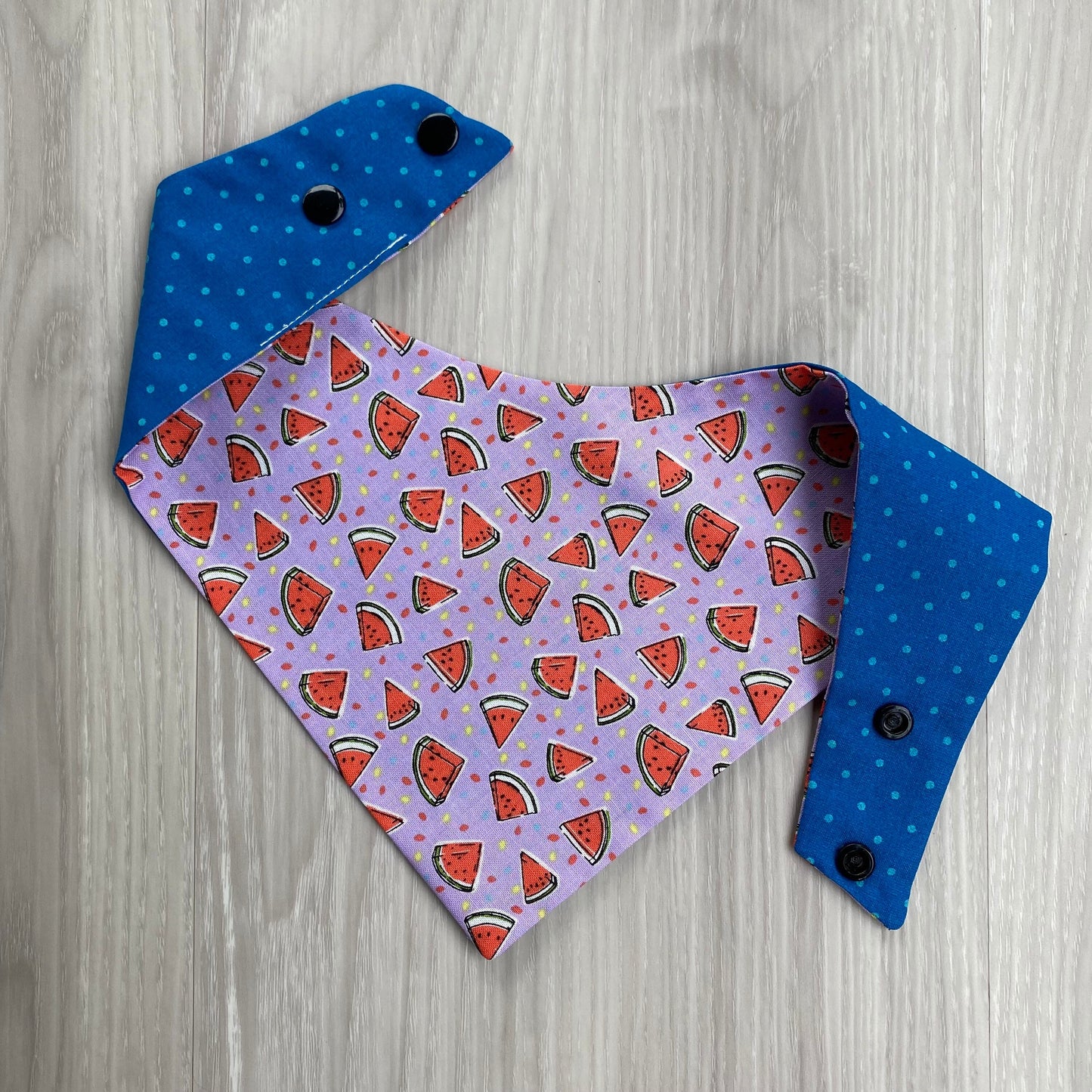 Watermelon Dog Bandana, Snap-On Style, Matching Hair Bow