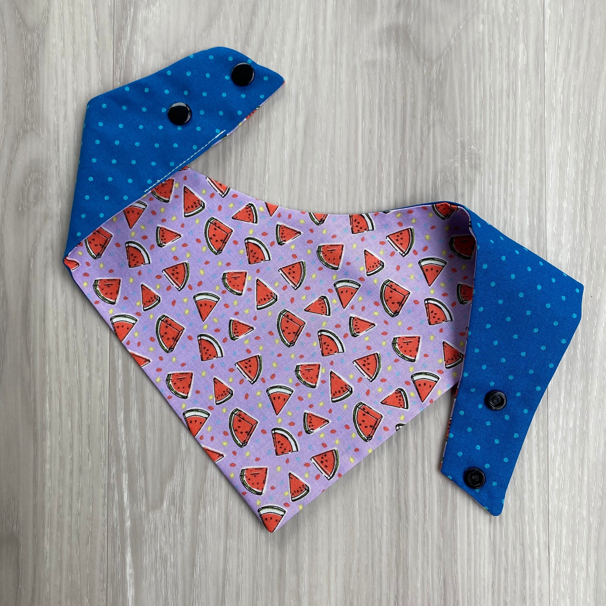Watermelon Dog Bandana, Snap-On Style, Matching Hair Bow