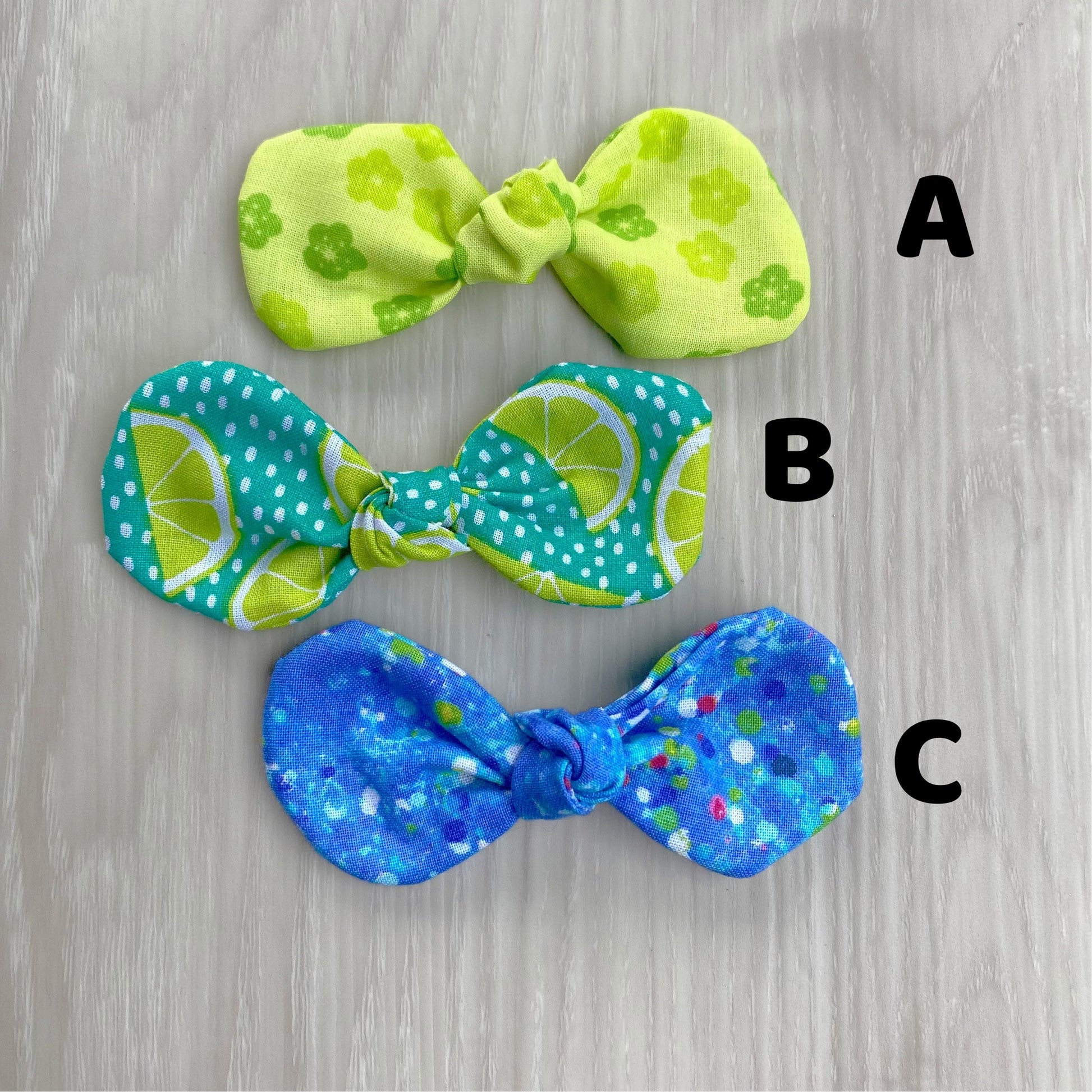 Summer Dog Hair Bow, Floral Clip, 100% Cotton