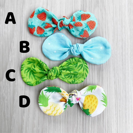Summer Dog Hair Bow, Tropical Print Clip, Handmade Pet Accessory
