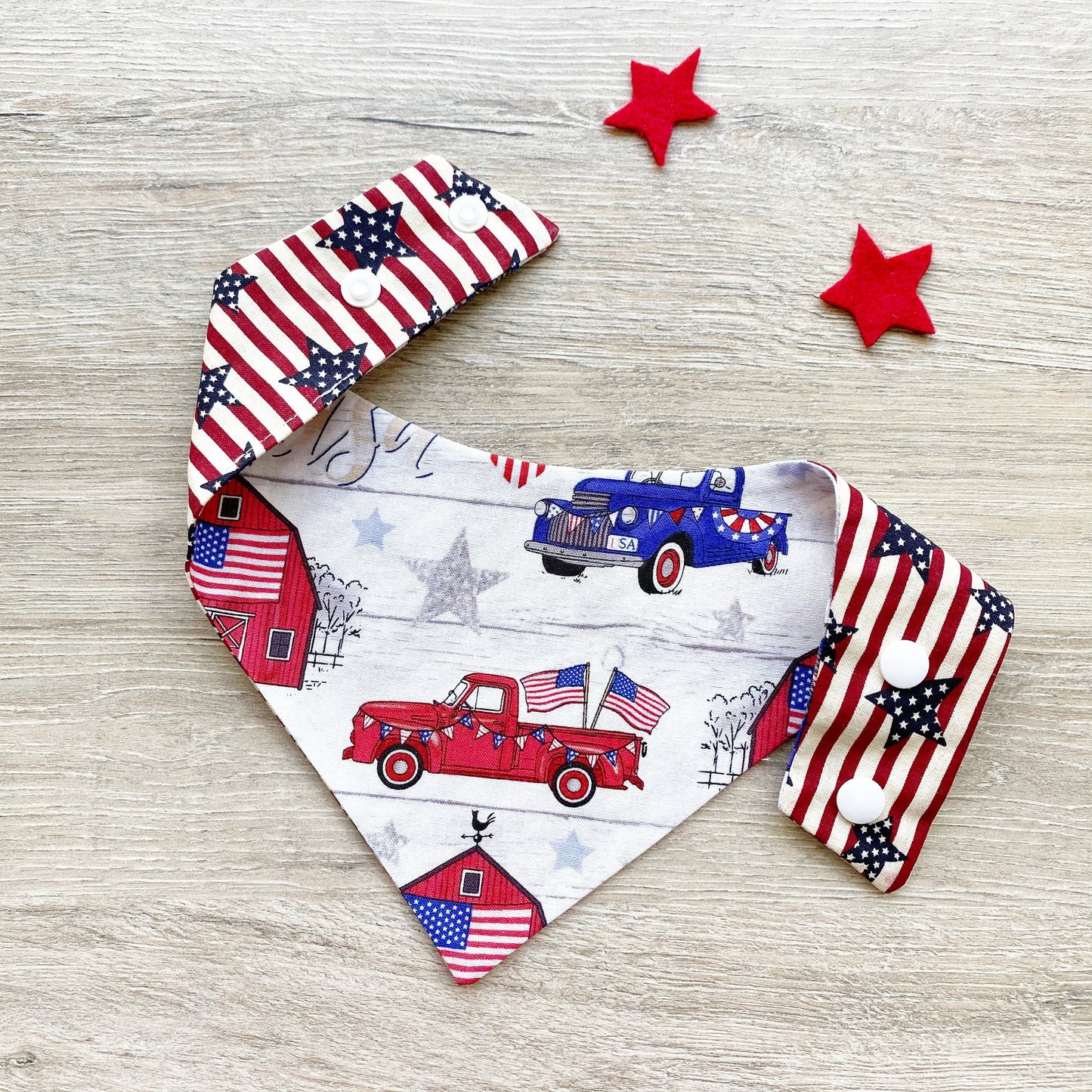 4th of July Dog Bandana Red & Blue Truck