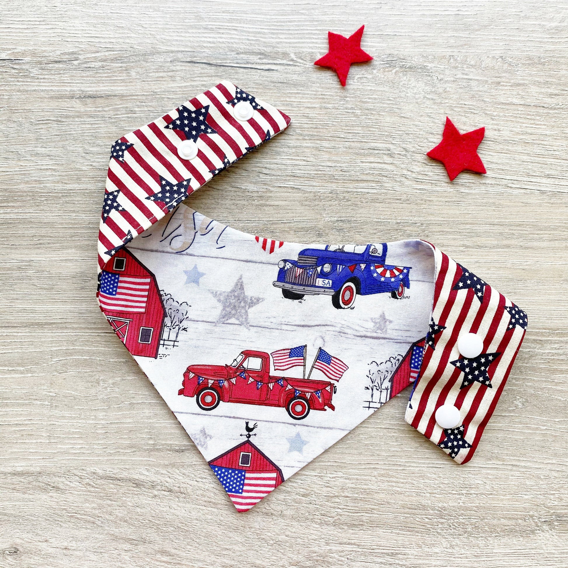 4th of July Dog Bandana Red & Blue Truck