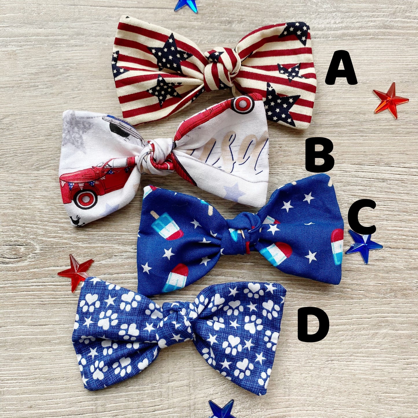 4th of July Dog Bow, Patriotic Hair Clip, Pet Accessories