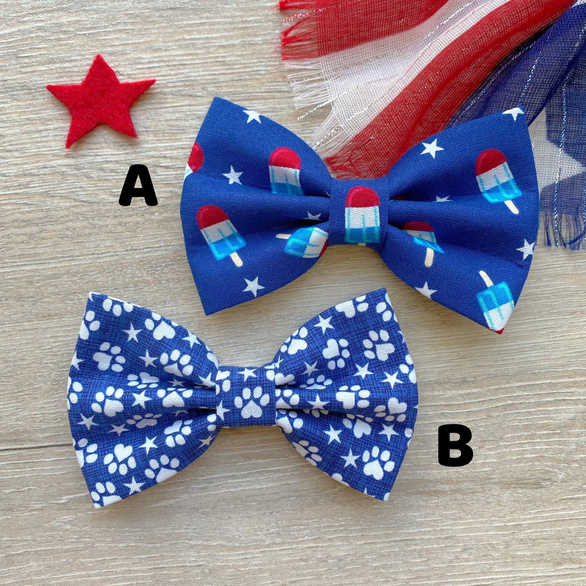 4th of July Dog Bowtie Popsicles & paws