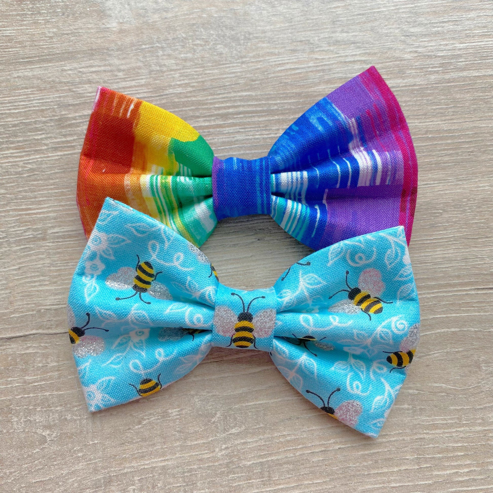 Summer Dog Bowtie, Bumblebee and Rainbow Cotton Pet Bow Tie