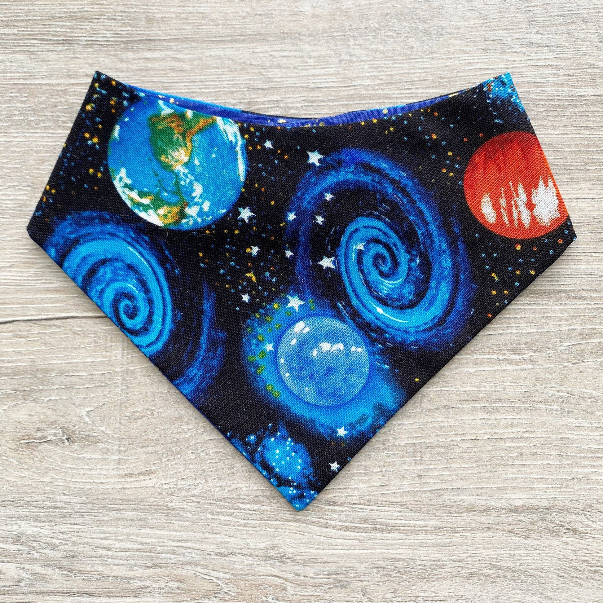 Solar System Dog Bandana, Snap-On, Reversible