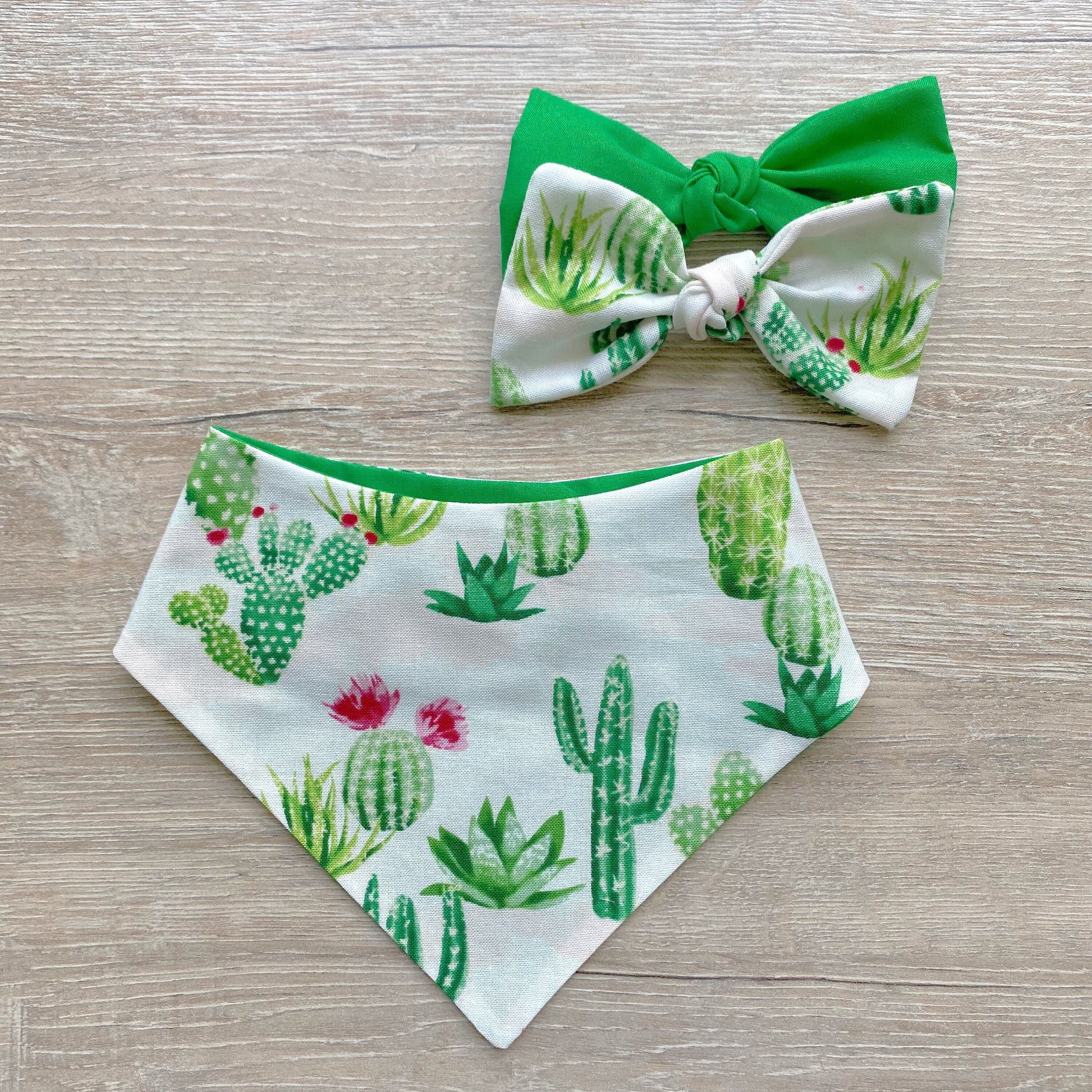 Green Cacti Dog Bandana