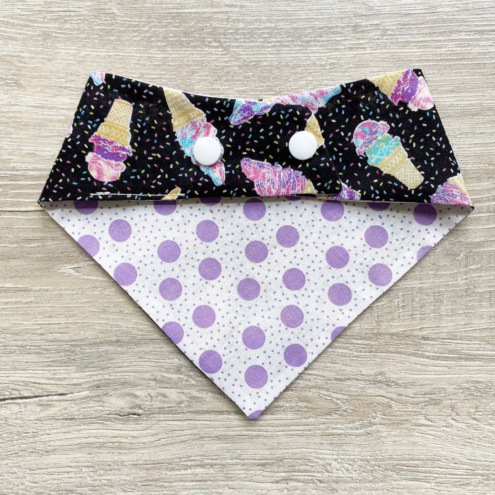 Ice Cream Sprinkles Dog Bandana, Snap On, Spring Accessory