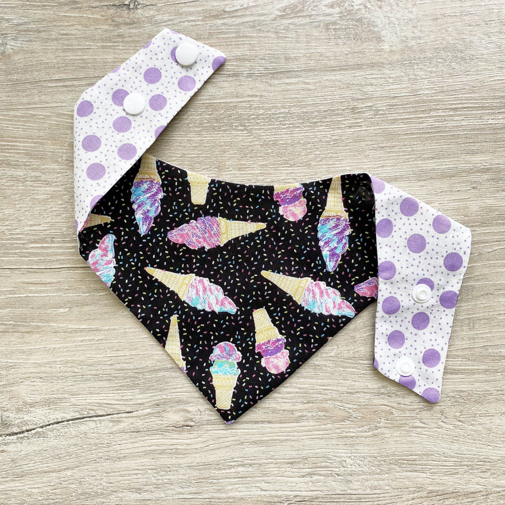 Ice Cream Sprinkles Dog Bandana, Snap On, Spring Accessory