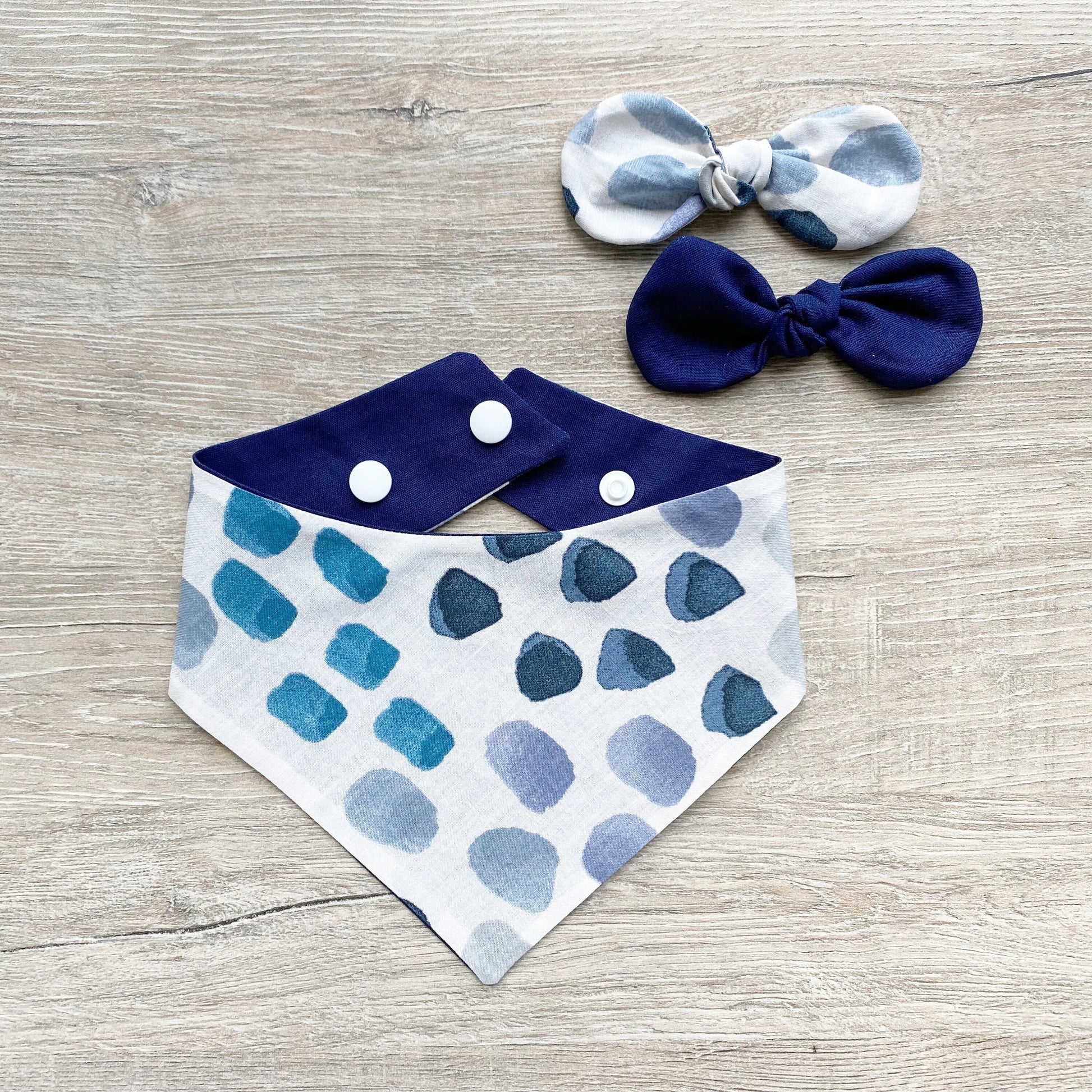 Blue watercolor marks dog bandana
