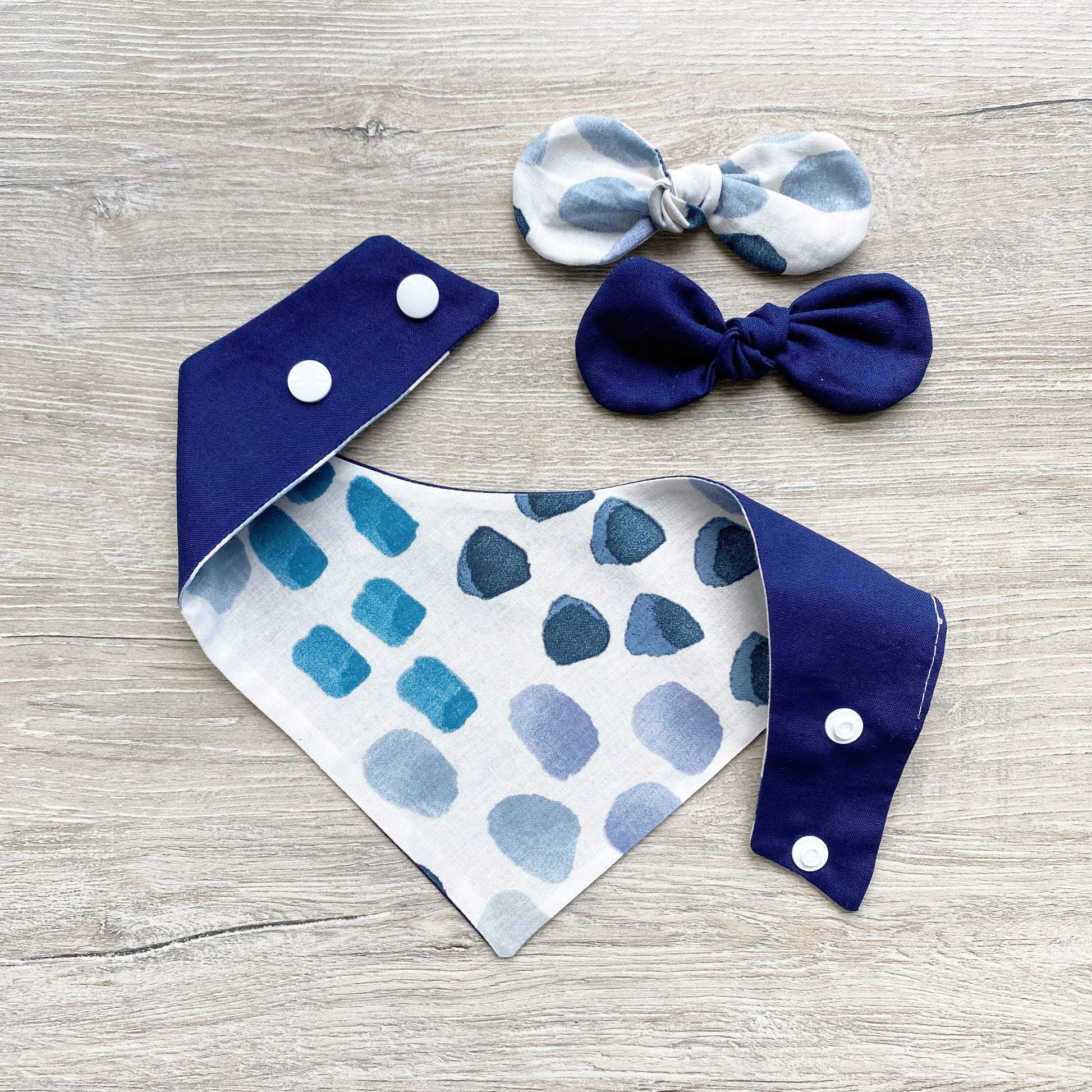 Blue watercolor marks dog bandana