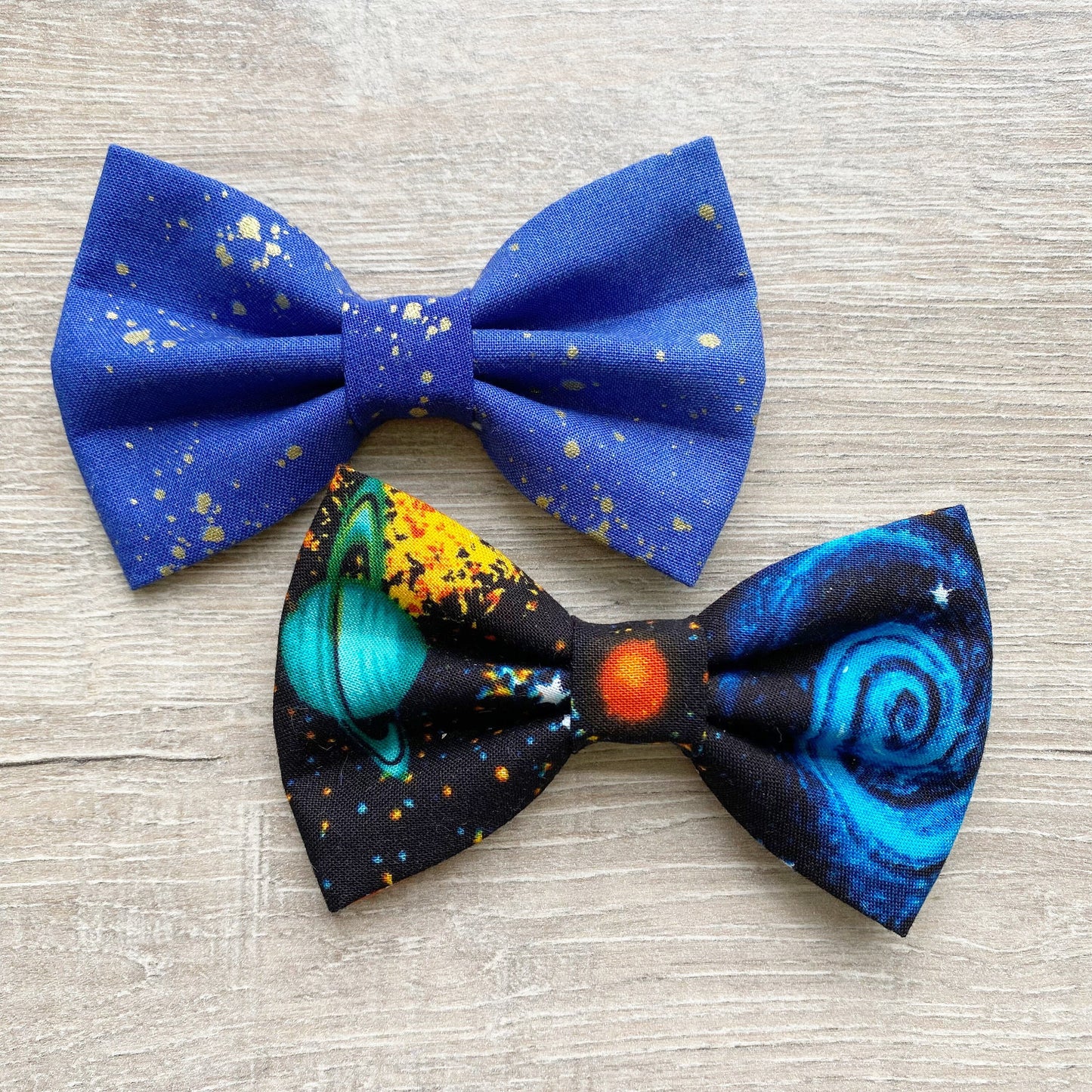 Solar System Dog Bowtie, Handmade Pet Collar Accessory