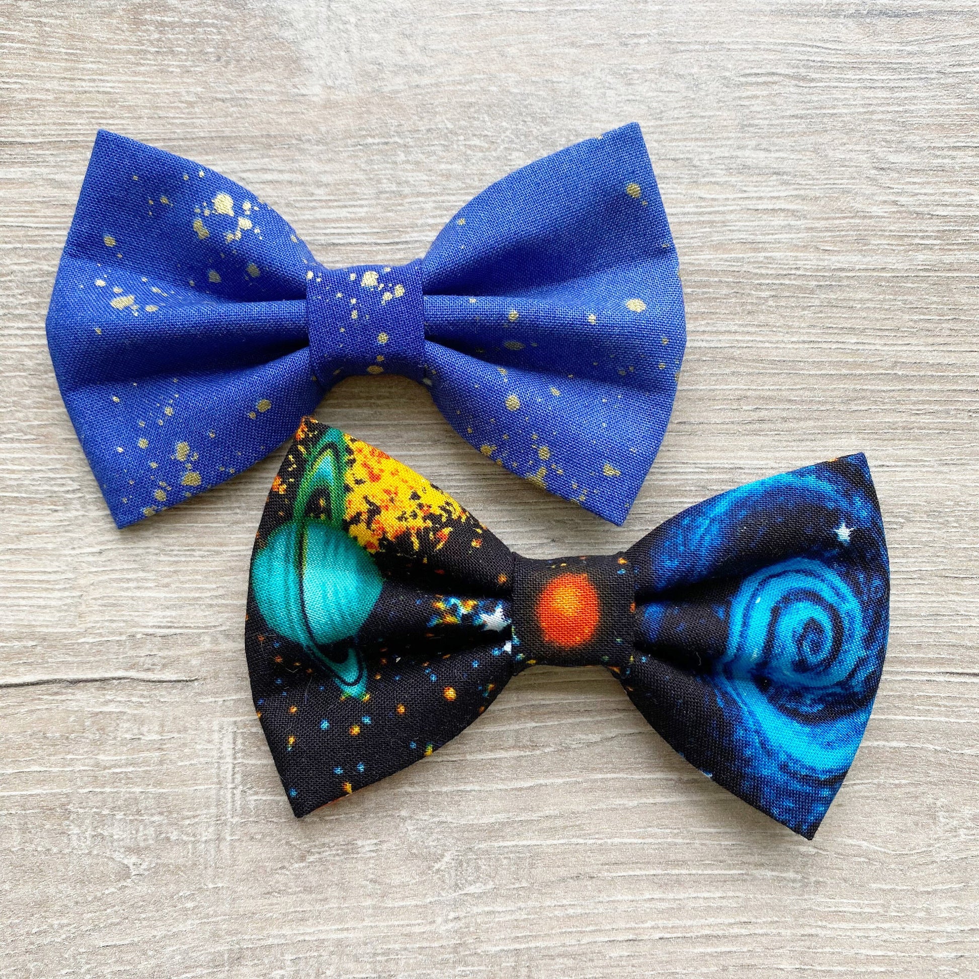 Solar System Dog Bowtie, Handmade Pet Collar Accessory