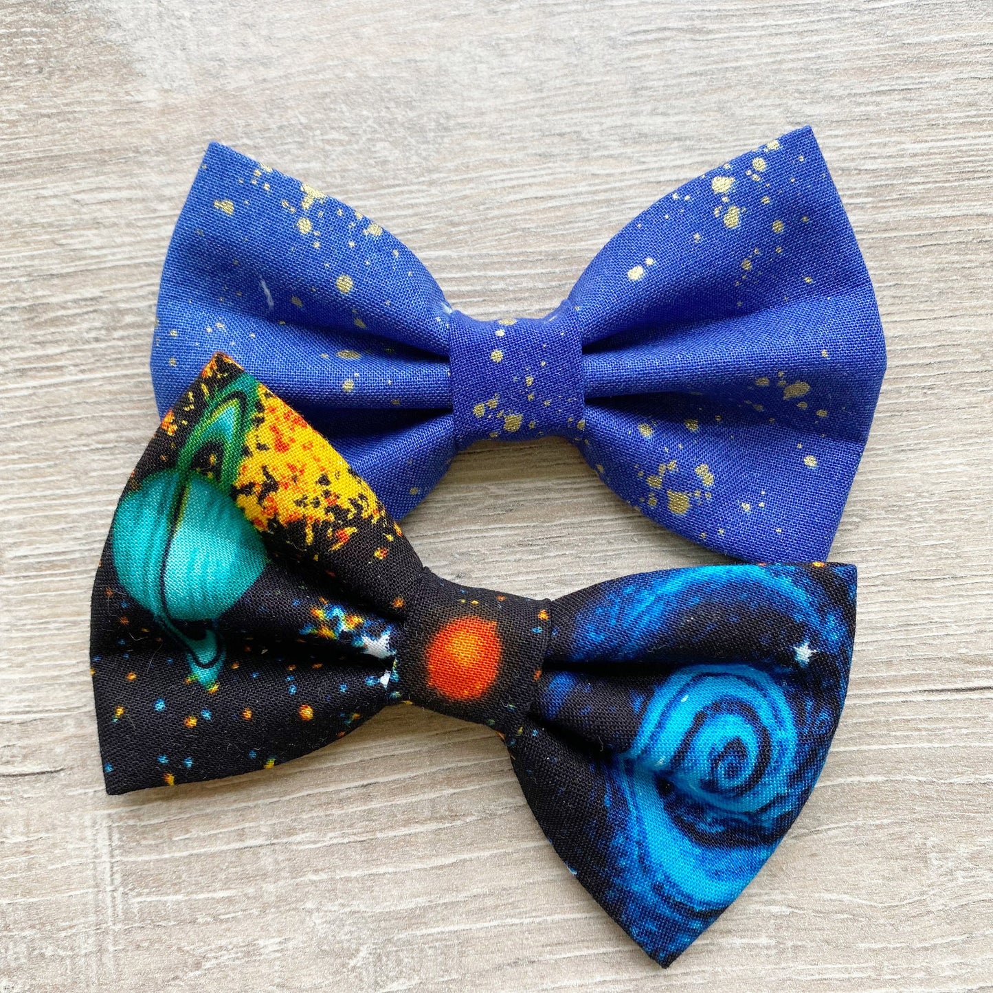 Solar System Dog Bowtie, Handmade Pet Collar Accessory