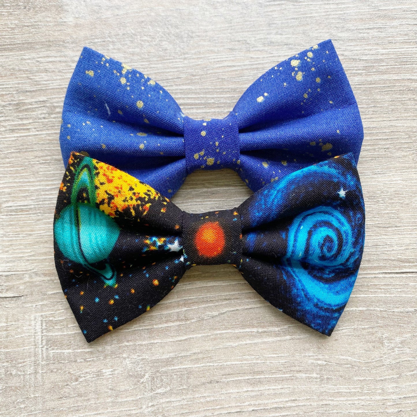 Solar System Dog Bowtie, Handmade Pet Collar Accessory