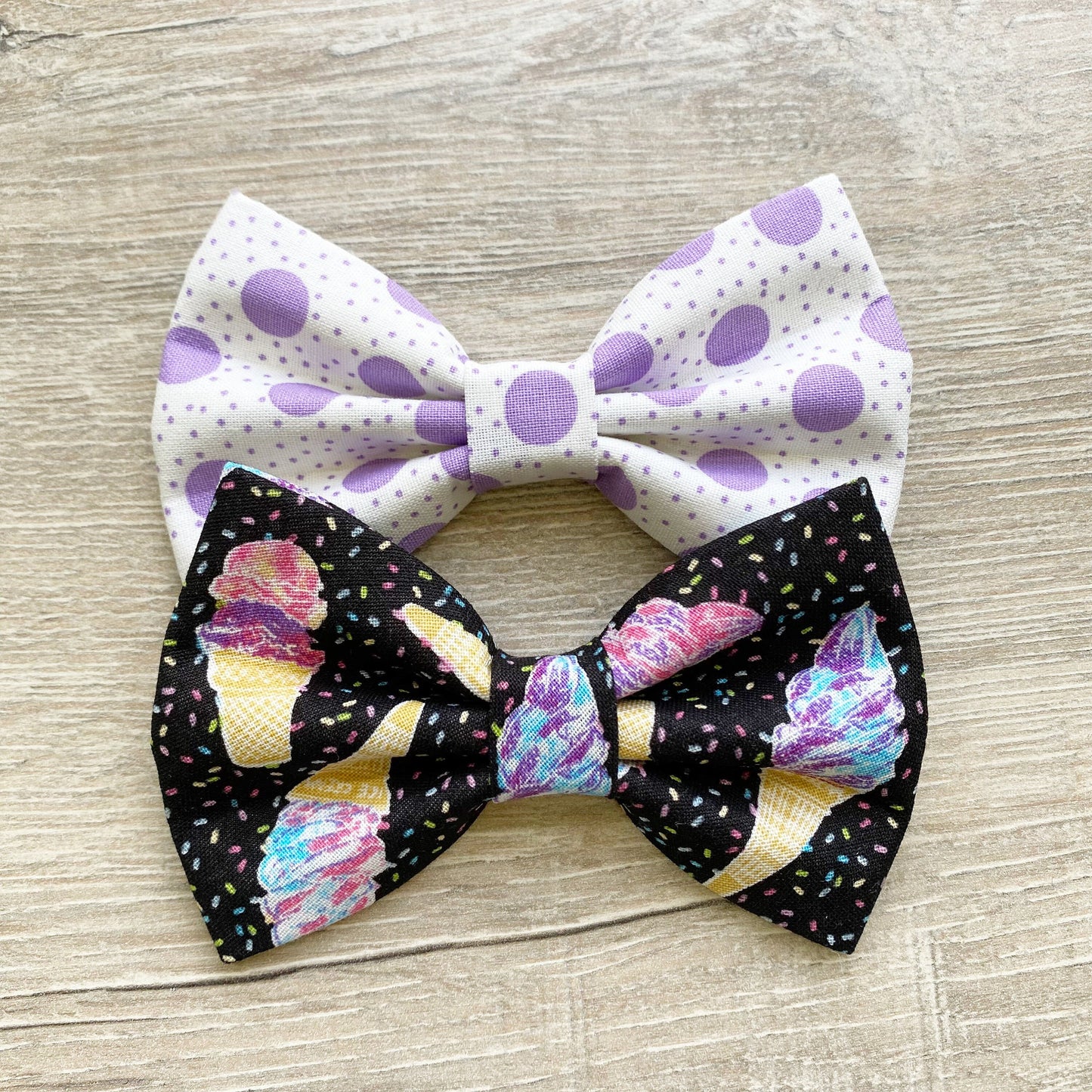 Ice Cream Sprinkles Dog Bowtie, Handmade Pet Collar Accessory