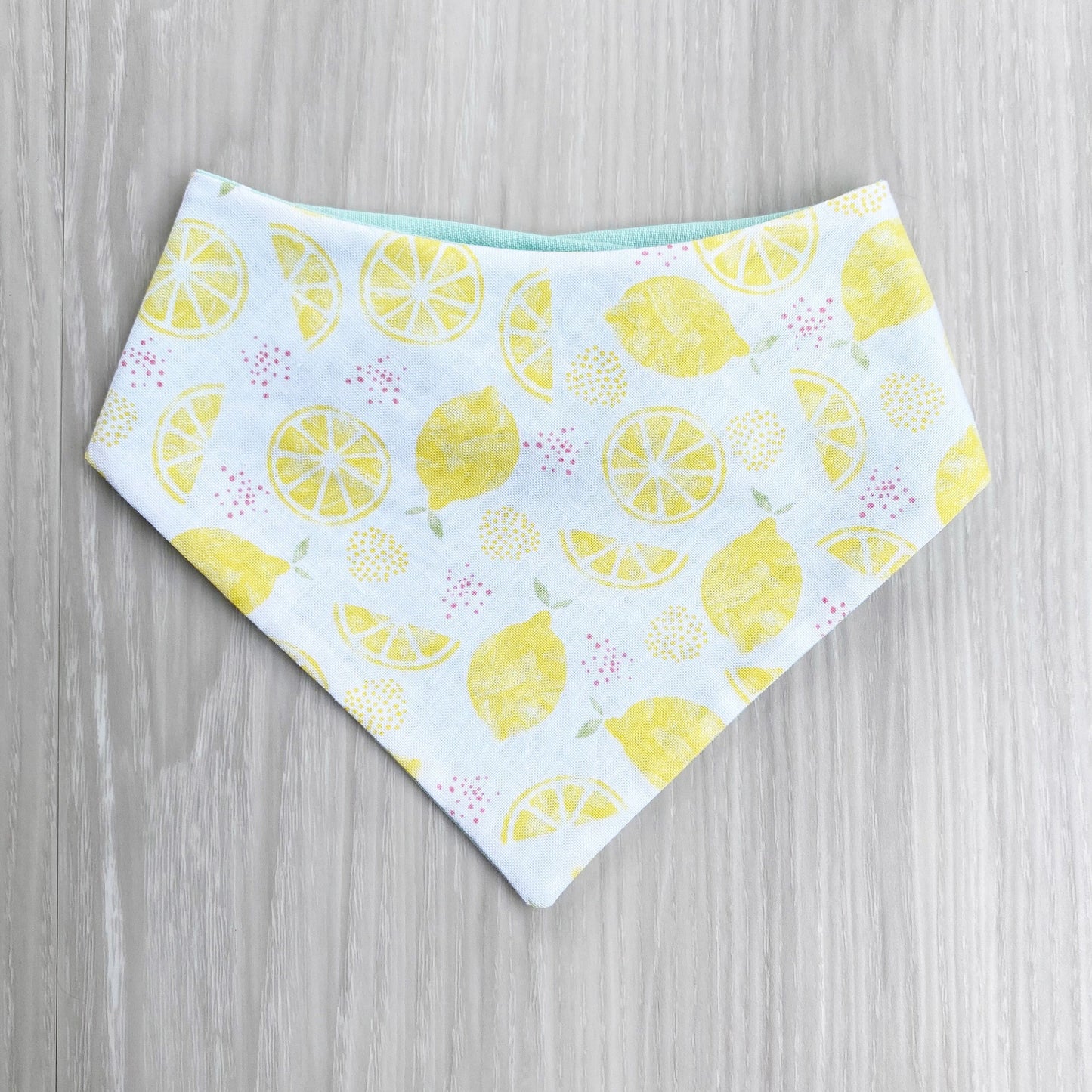 Lemon Dog Bandana, Reversible Snap-on Bow Set